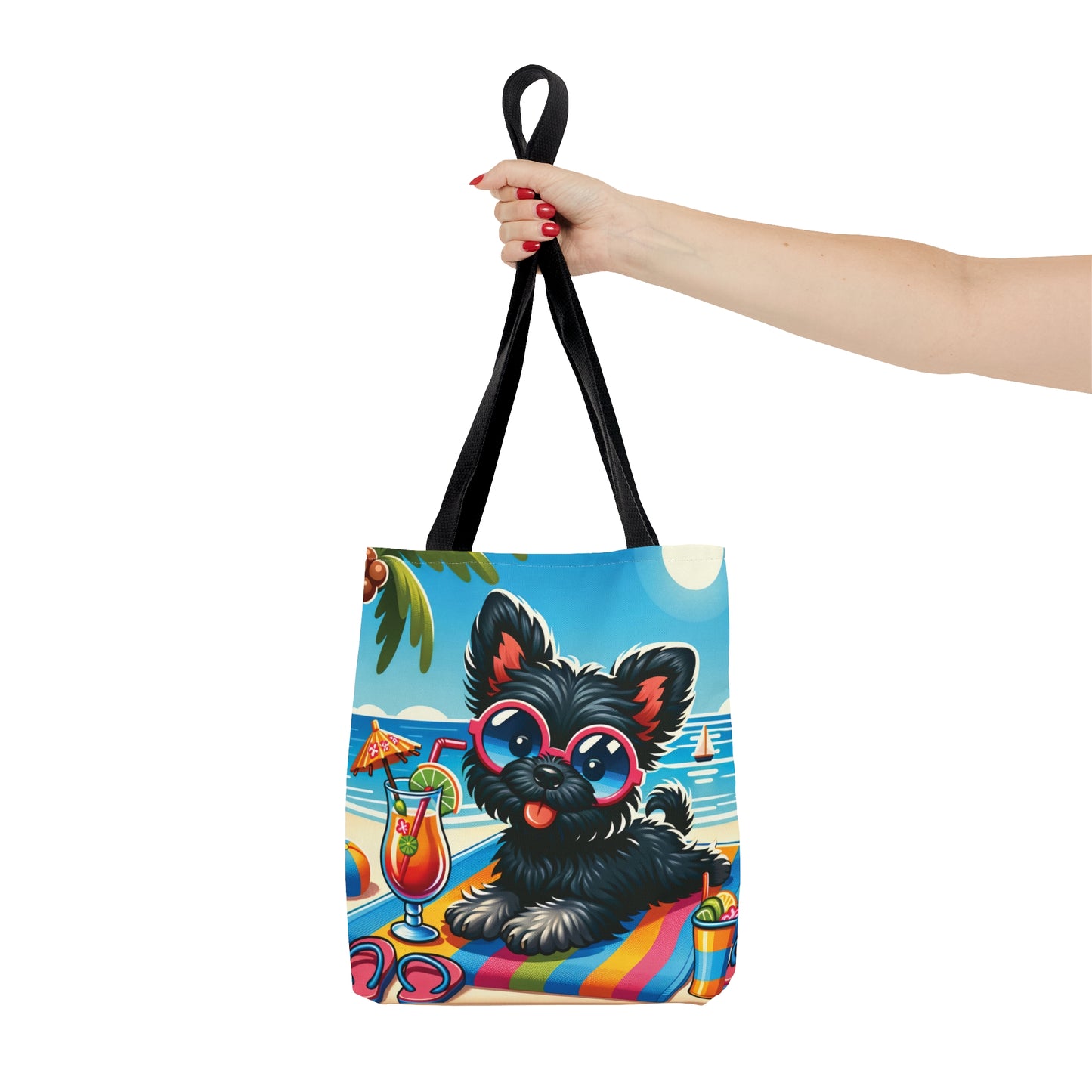 Tote Bag, Dog on Beach, Affenpinscher, Tote bag, awd-1174