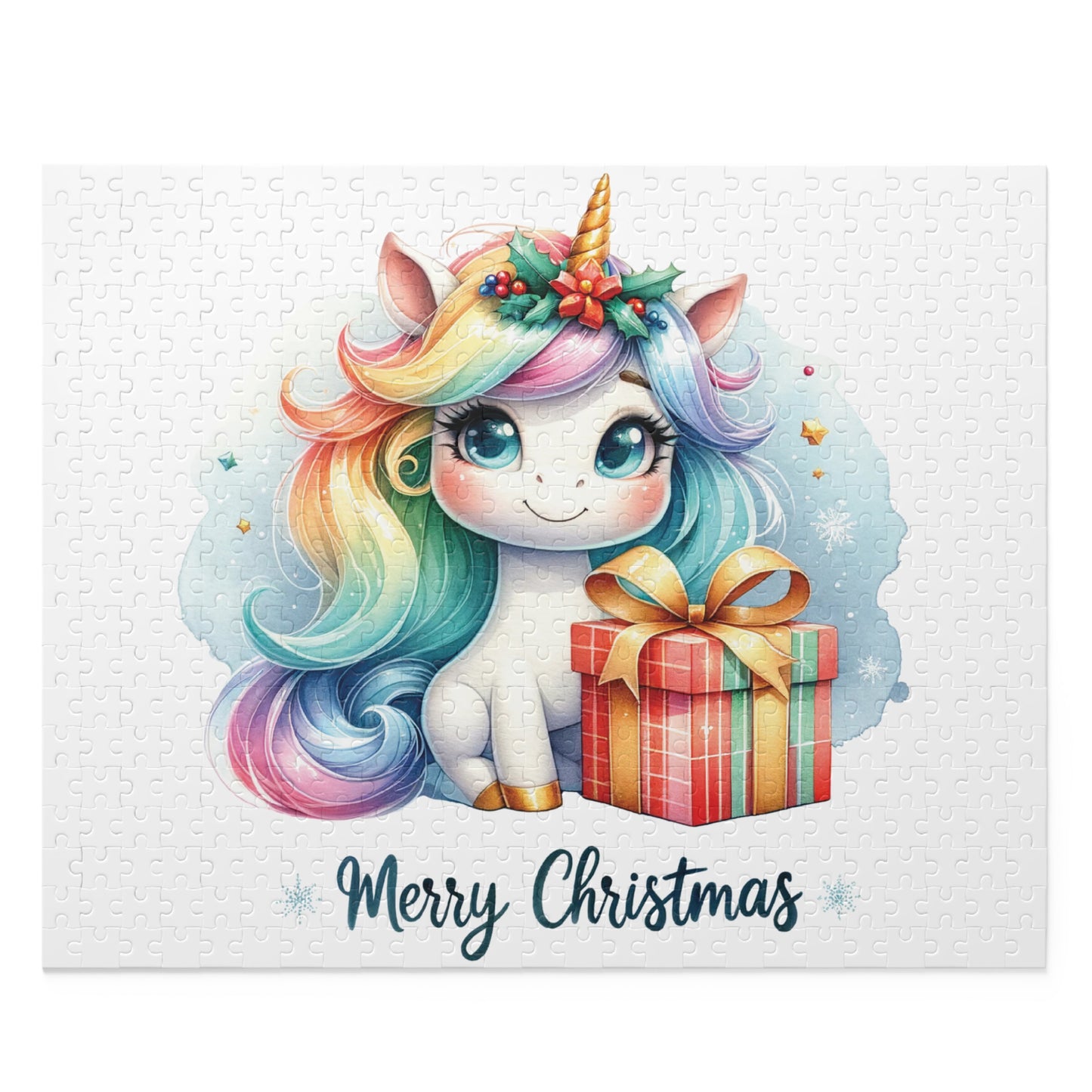 Personalised/Non-Personalised Puzzle, Christmas, Unicorn (120, 252, 500-Piece)