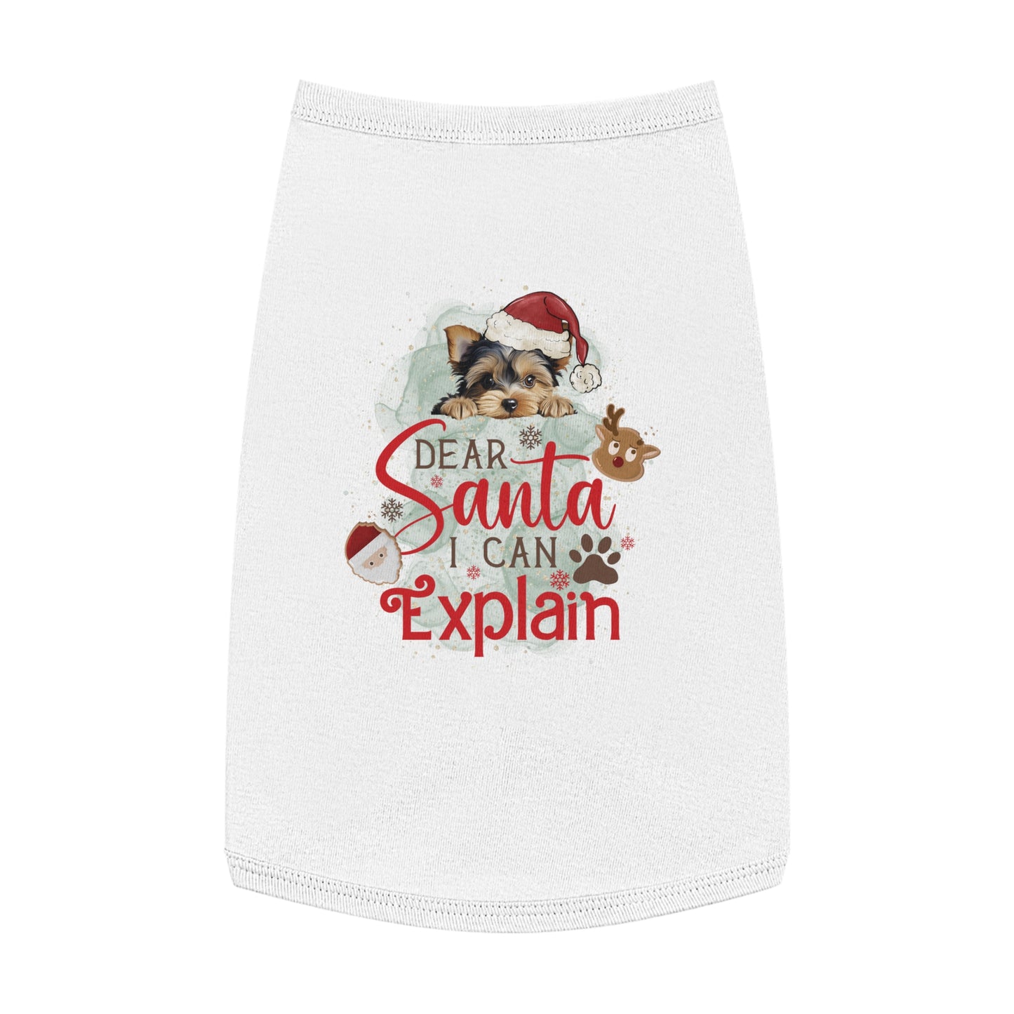 Pet Tank Top, Santa I Can Explain, Christmas Pet Tank Top