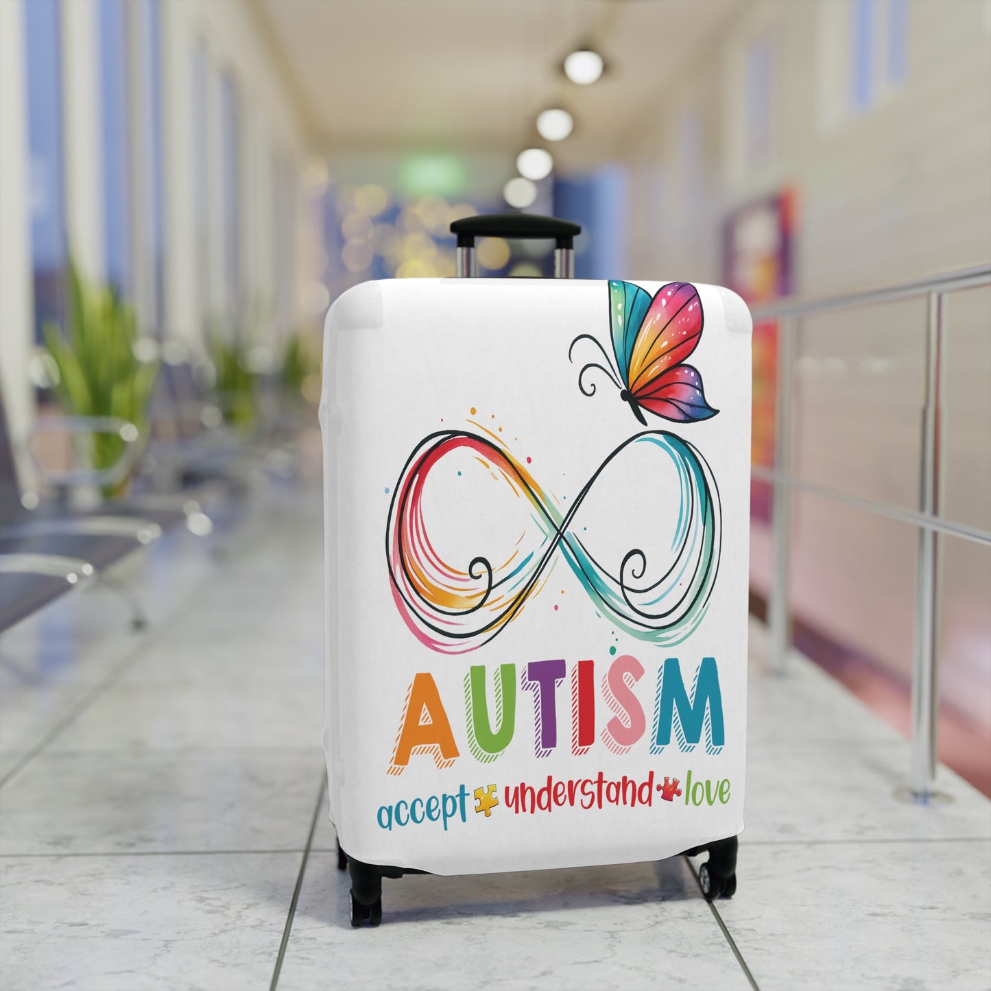 Luggage Cover, Autism, Accept, Understand, Love, awd-1074