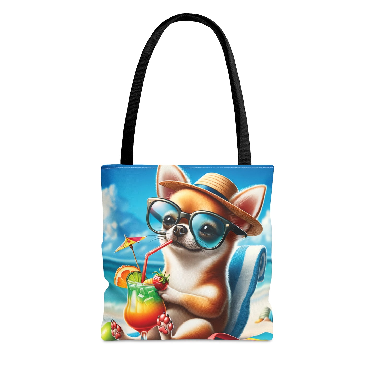 Tote Bag, Dog on Beach, Chihuahua, Tote bag, awd-1205