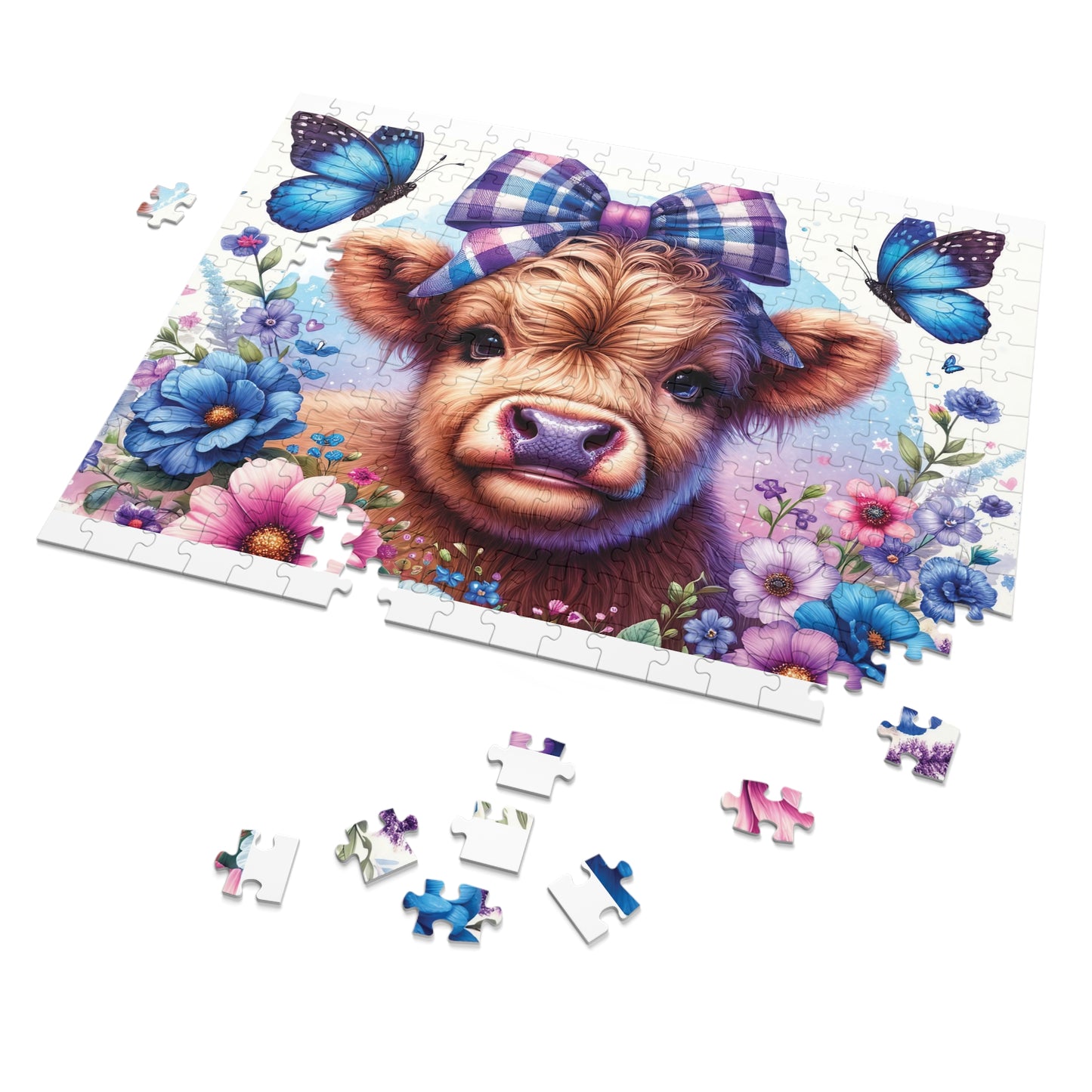 Jigsaw Puzzle, Highland Cow, Personalised/Non-Personalised (30, 110, 252, 500,1000-Piece)