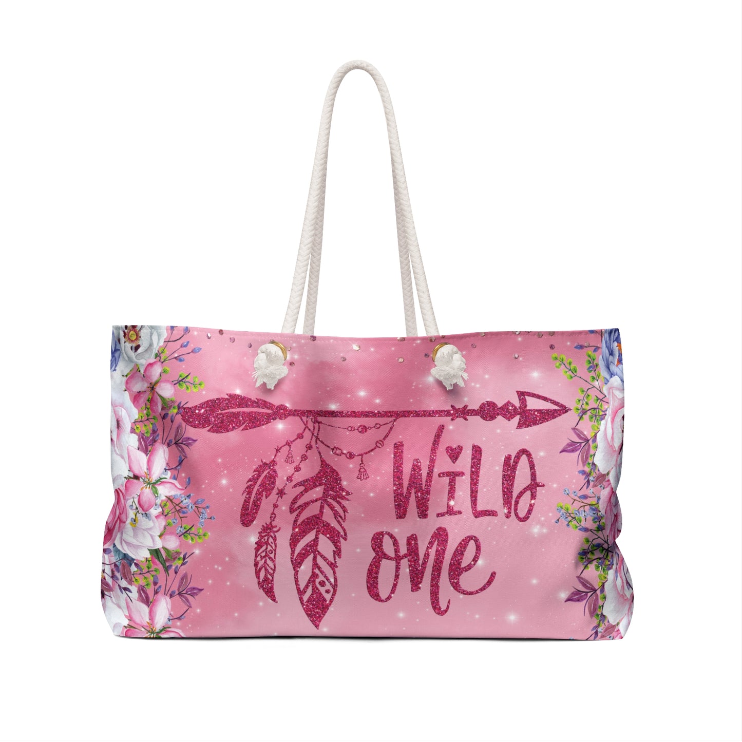 Personalised/Non-Personalised Weekender Bag, Wild One, Large Weekender Bag, Beach Bag, Book Bag