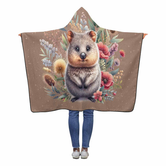 Australian Animal Quokka Awd1327  Hooded Blanket 60"x50"