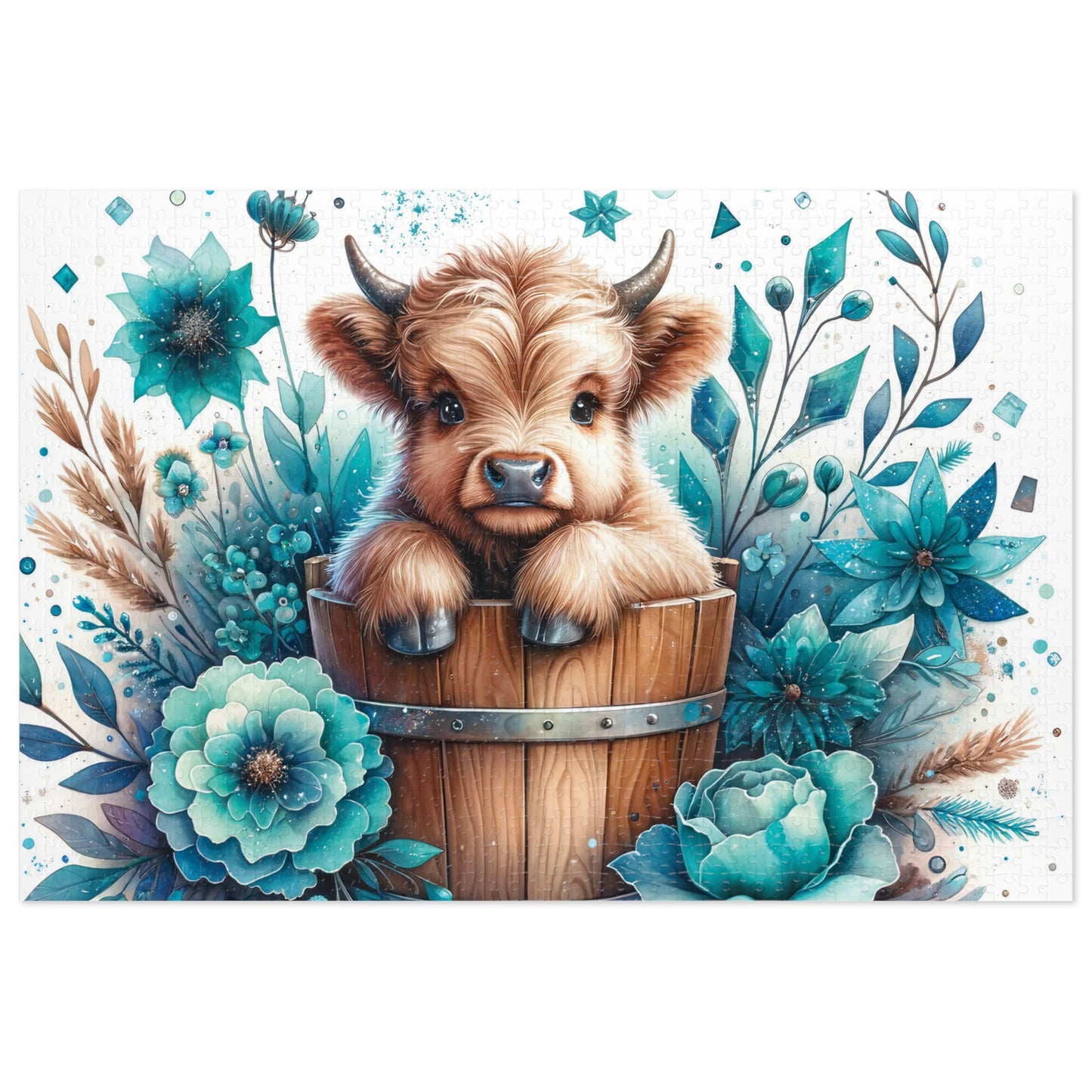 Jigsaw Puzzle, Highland Cow, Personalised/Non-Personalised (30, 110, 252, 500,1000-Piece)