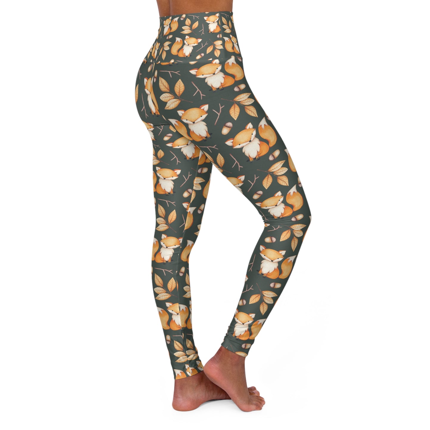 High Waisted Yoga Leggings, Fox