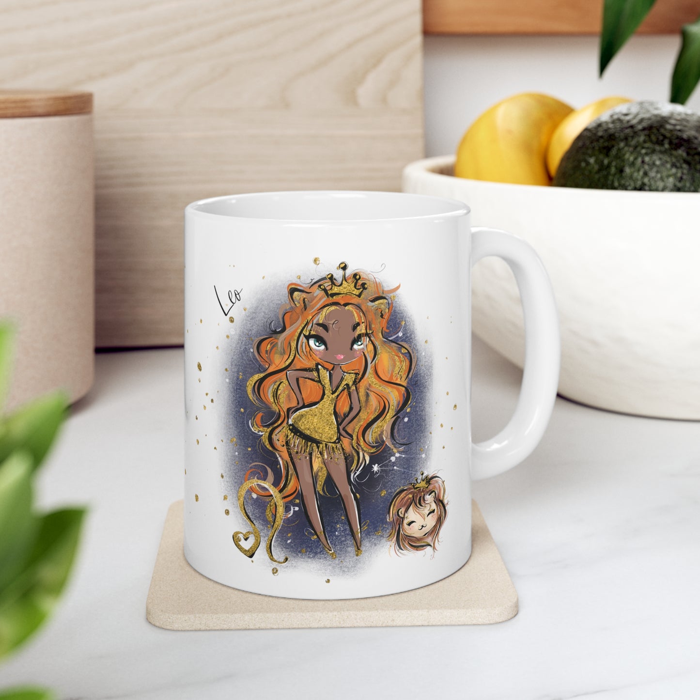 Personalised/Non Personalised Zodiac Sign, Leo, Ceramic Mug 11oz