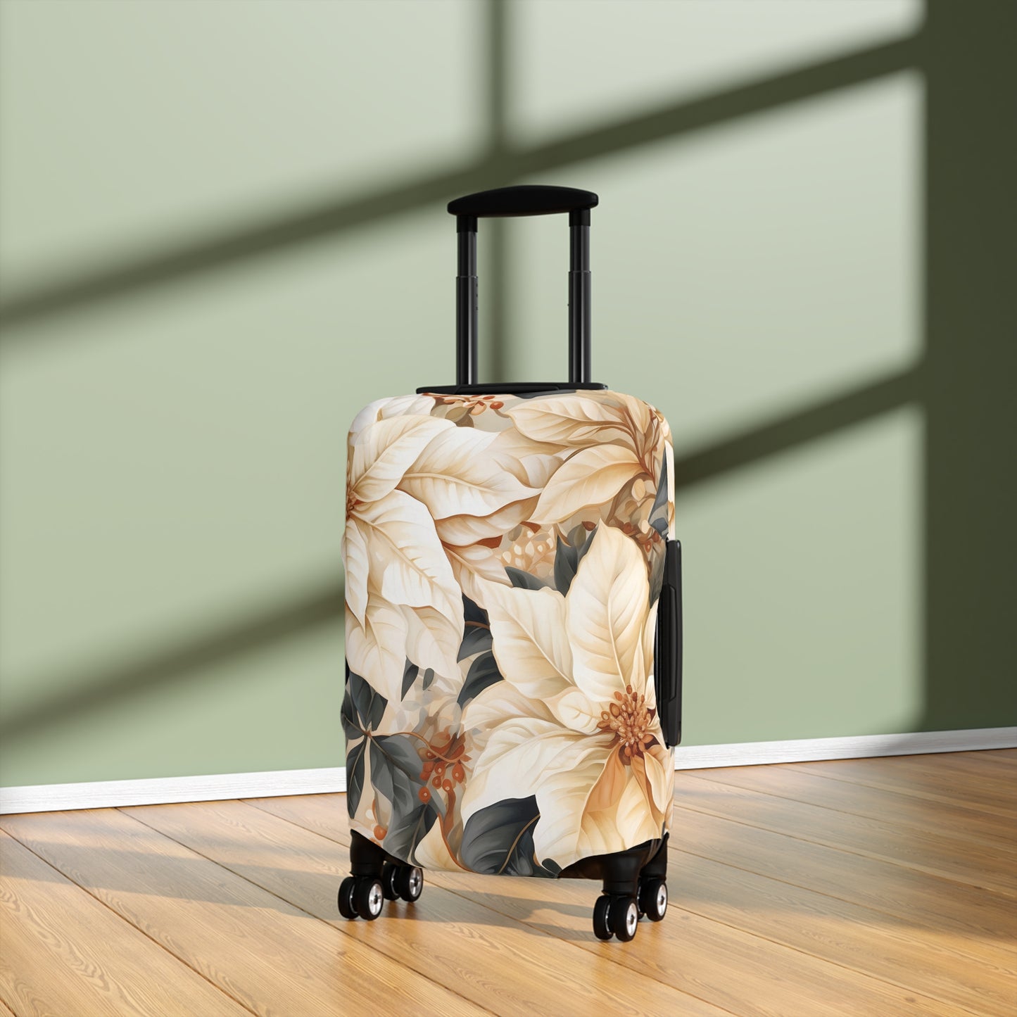 Luggage Cover, Cream Poinsettia