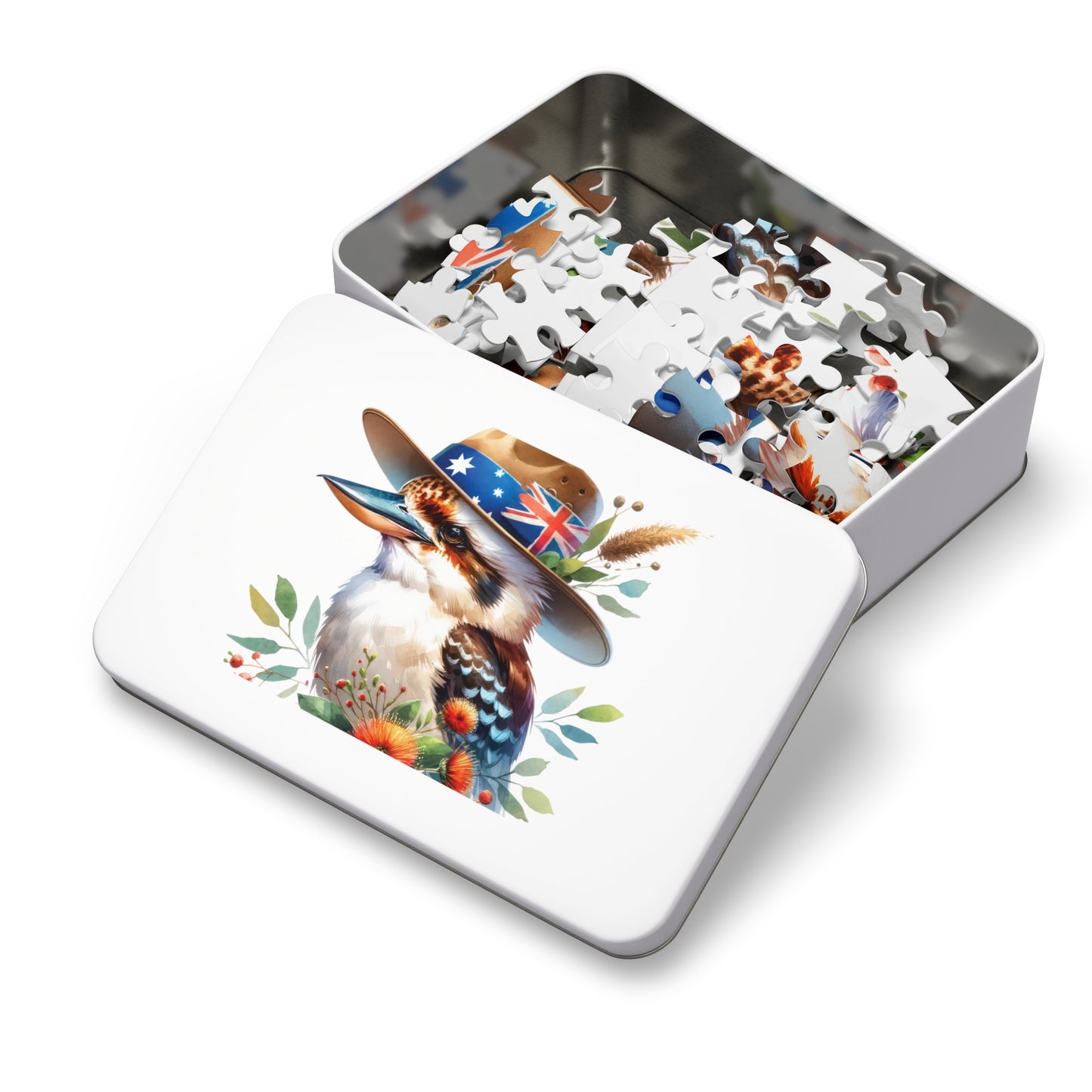 Jigsaw Puzzle in Tin, Australian Animals, Kookaburra, Personalised/Non-Personalised, awd-1337 (30, 110, 252, 500,1000-Piece)