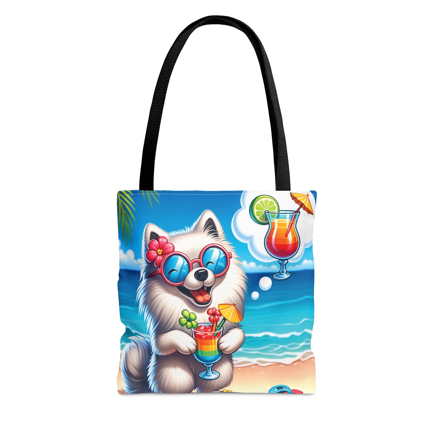 Tote Bag, Dog on Beach, American Eskimo, Tote bag, awd-1115