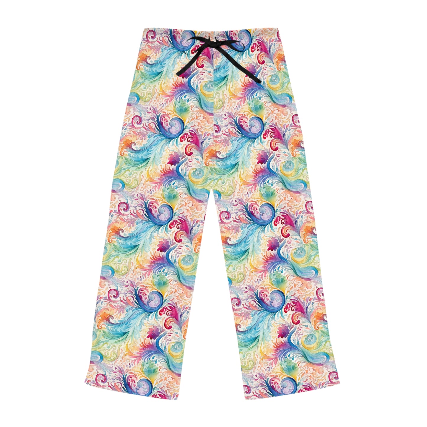 Women's Pyjama Pants, Rainbow Paisley, Sleepwear Bottoms