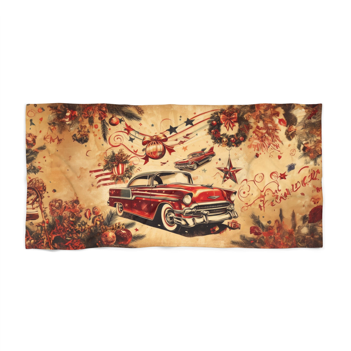 Beach Towel, Vintage Car, Polycotton Towel, 2 sizes Available