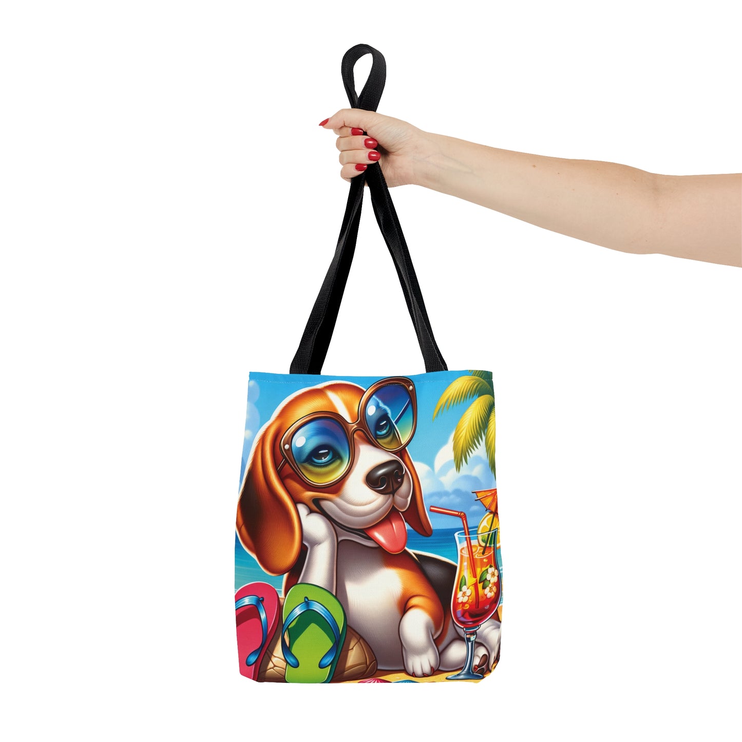 Tote Bag, Dog on Beach, Beagle, Tote bag, awd-1107