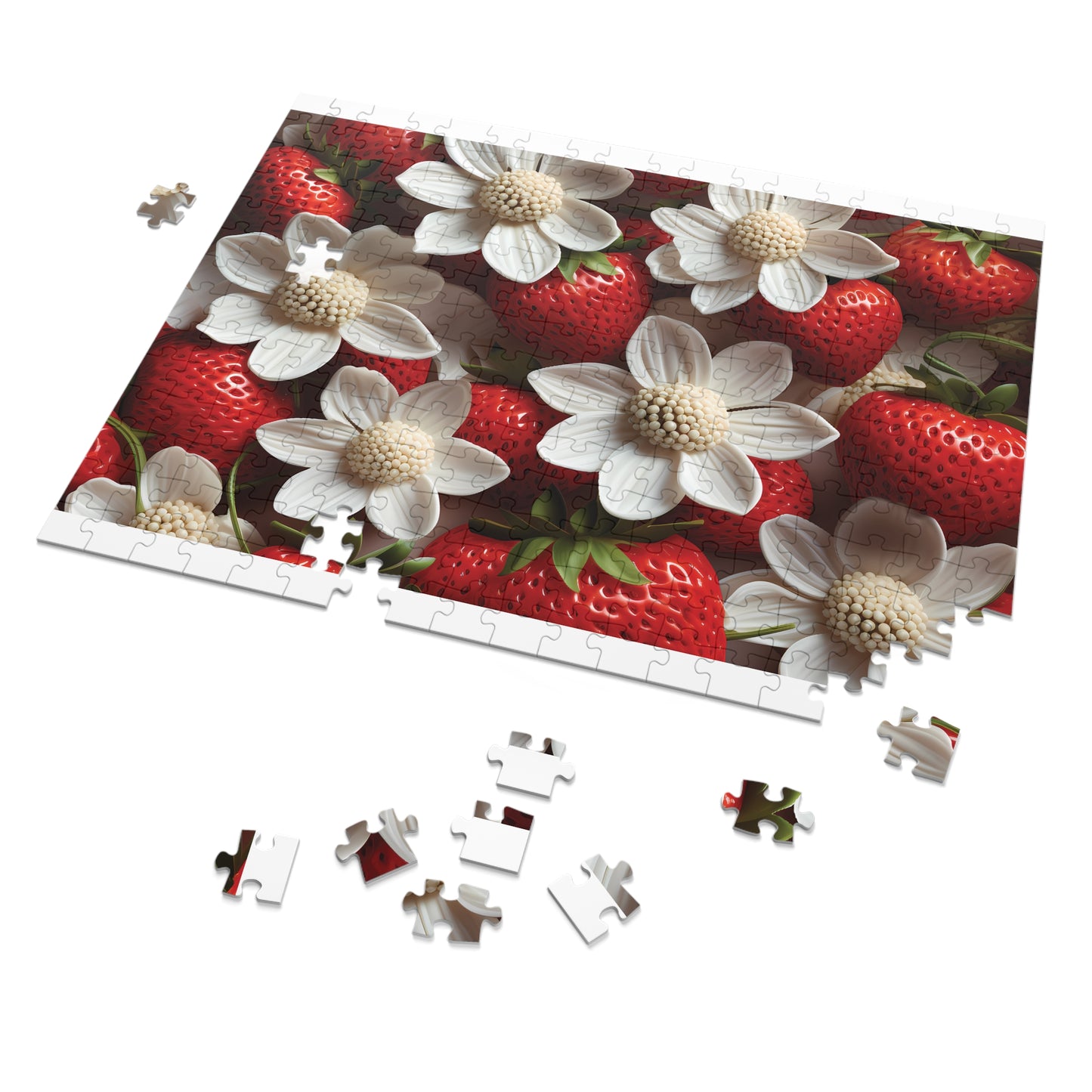 Jigsaw Puzzle, Floral, Strawberries, Personalised/Non-Personalised (30, 110, 252, 500,1000-Piece)