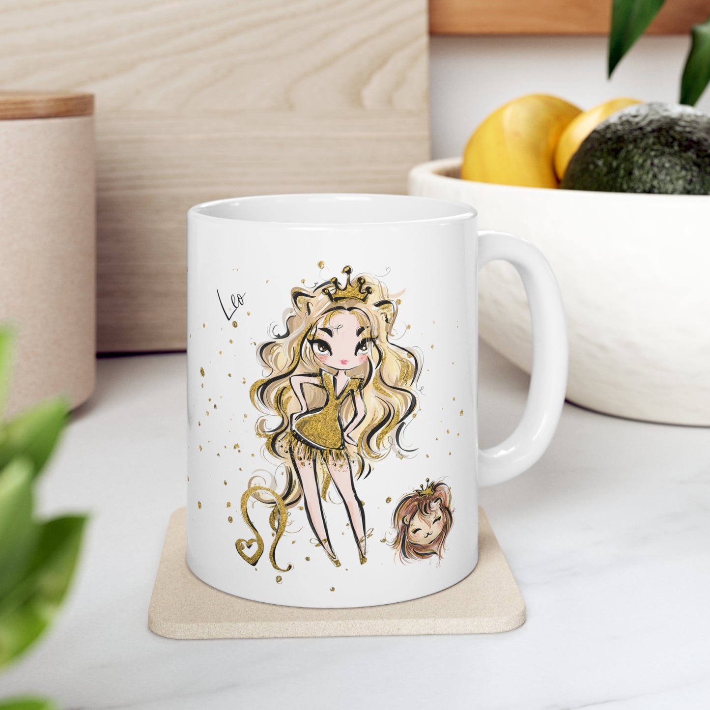 Personalised/Non Personalised Zodiac Sign, Leo, Ceramic Mug 11oz