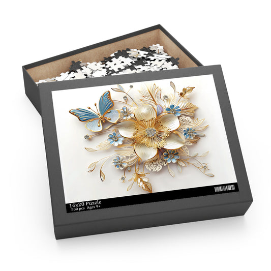 Personalised/Non-Personalised Puzzle, Floral (120, 252, 500-Piece)