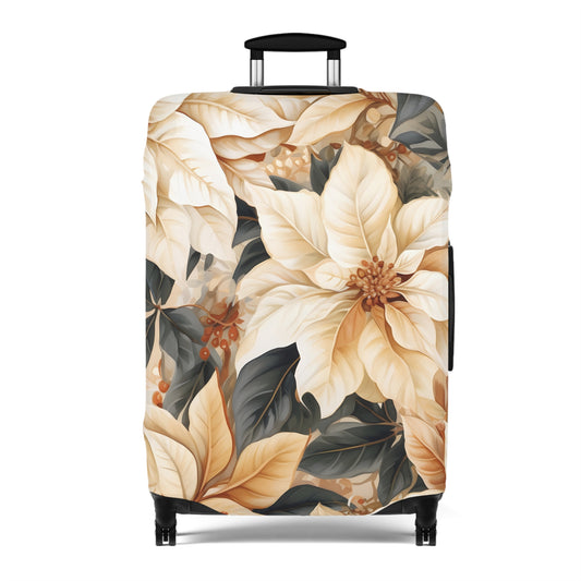 Luggage Cover, Cream Poinsettia