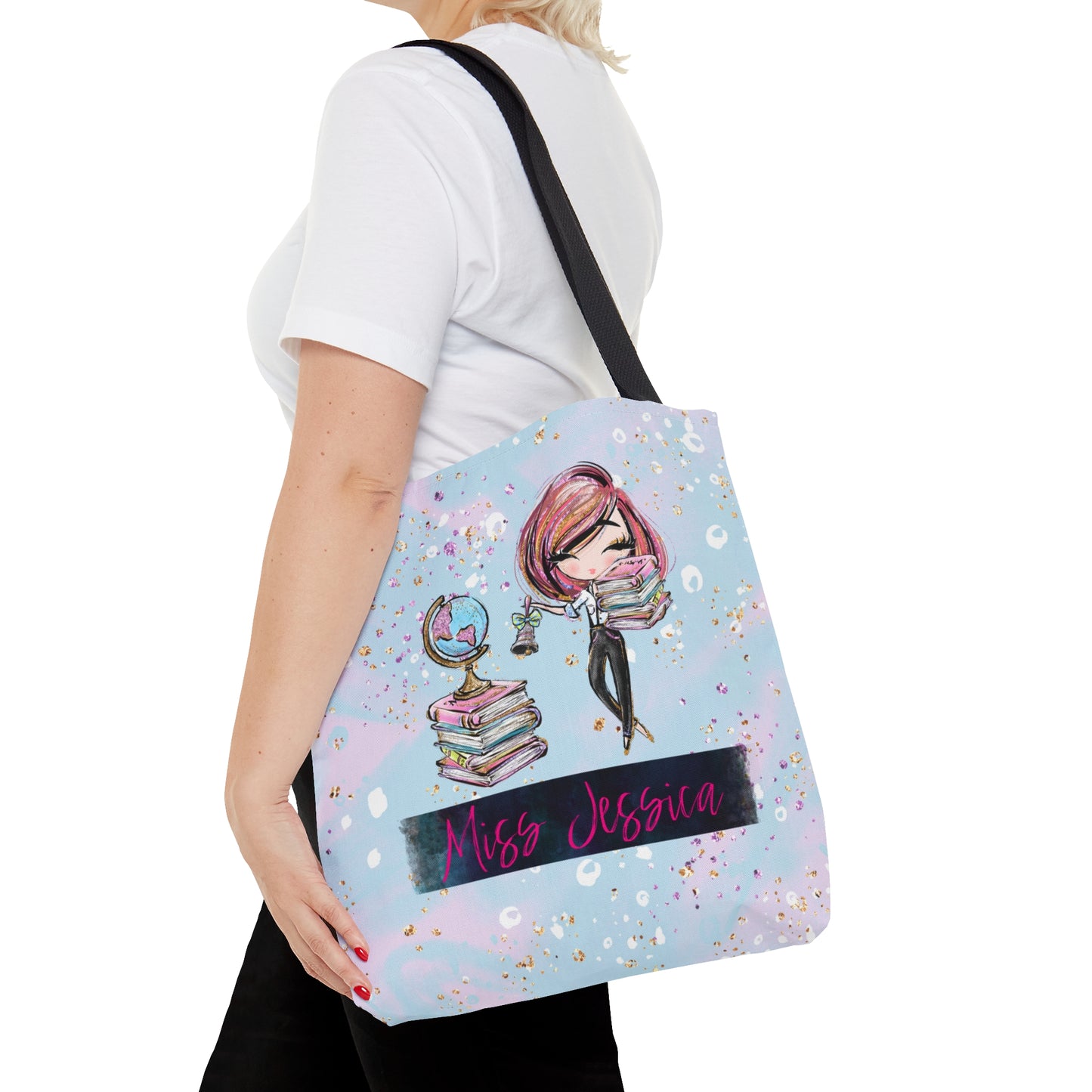 Teacher Books and Bell Tote Bag