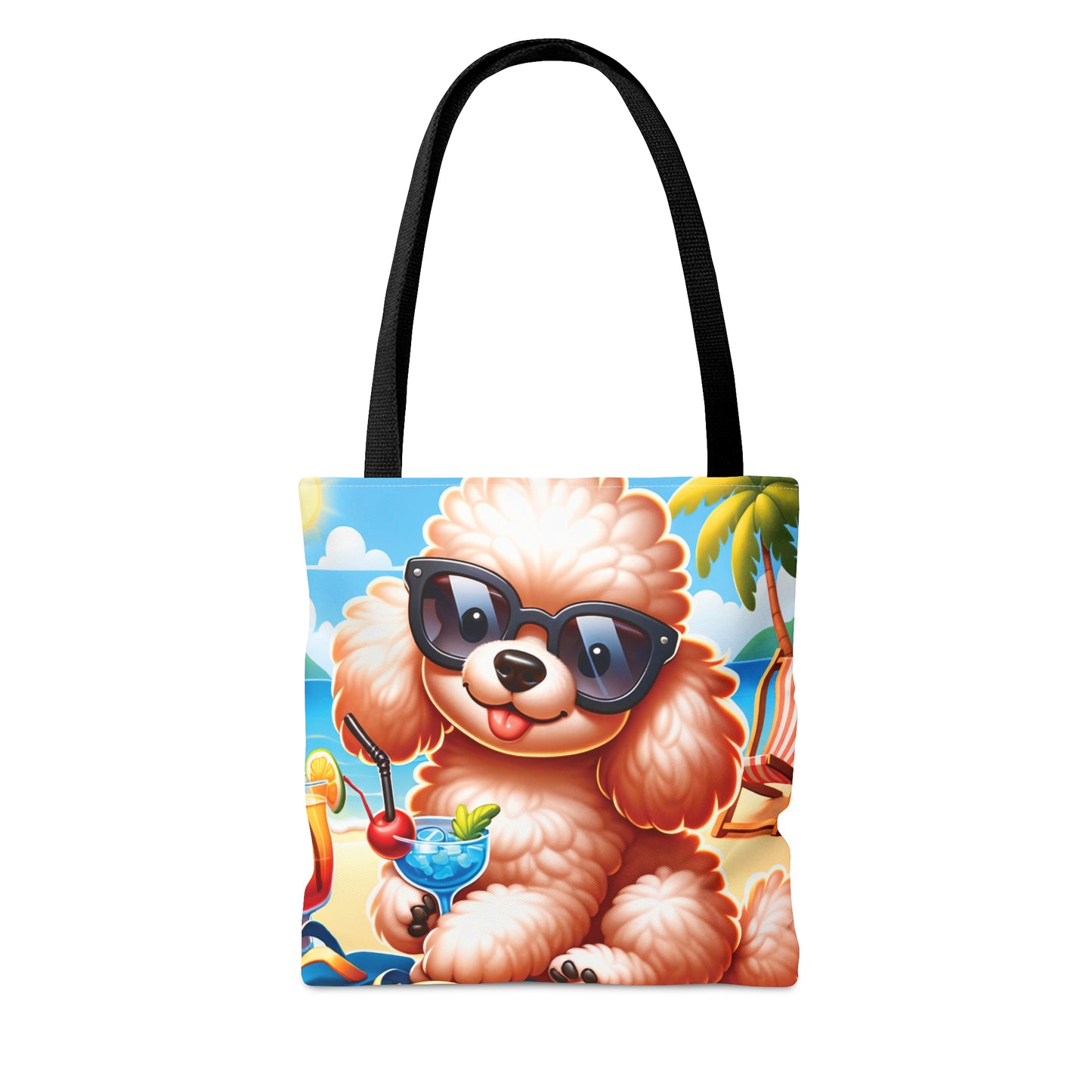 Tote Bag, Dog on Beach,Poodle, Tote bag, awd-1234