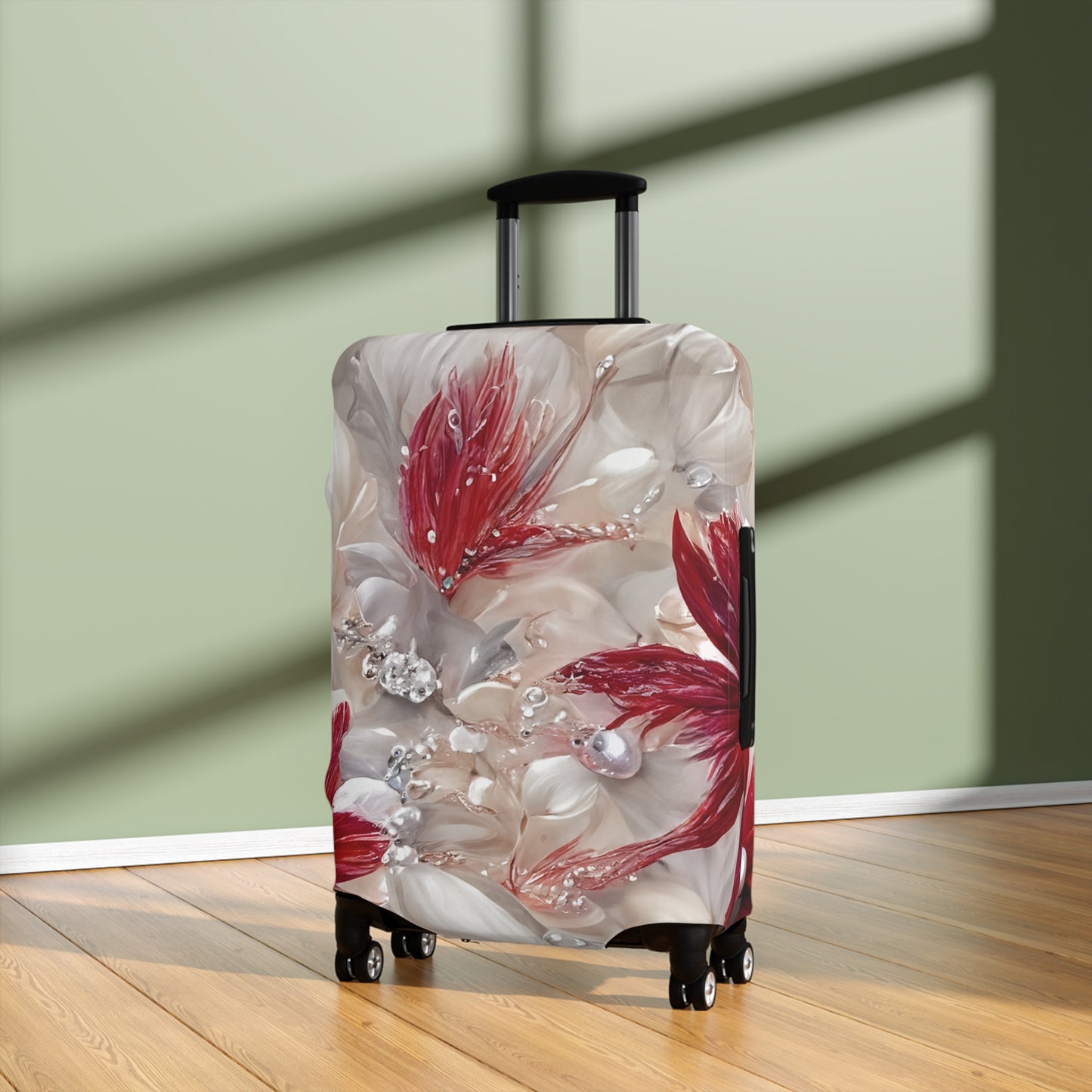 Luggage Cover, Red Floral