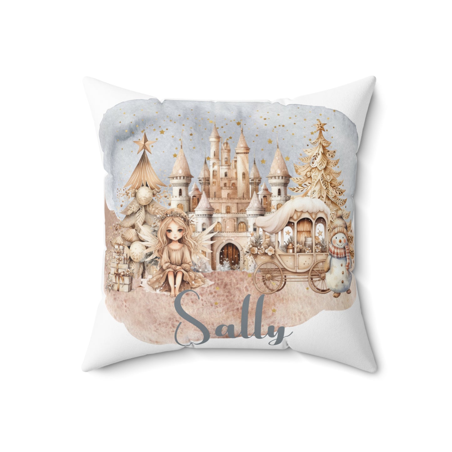 Personalised Boho Fairytale Christmas Cushion, Polyester Square Cushion, Christmas cushion