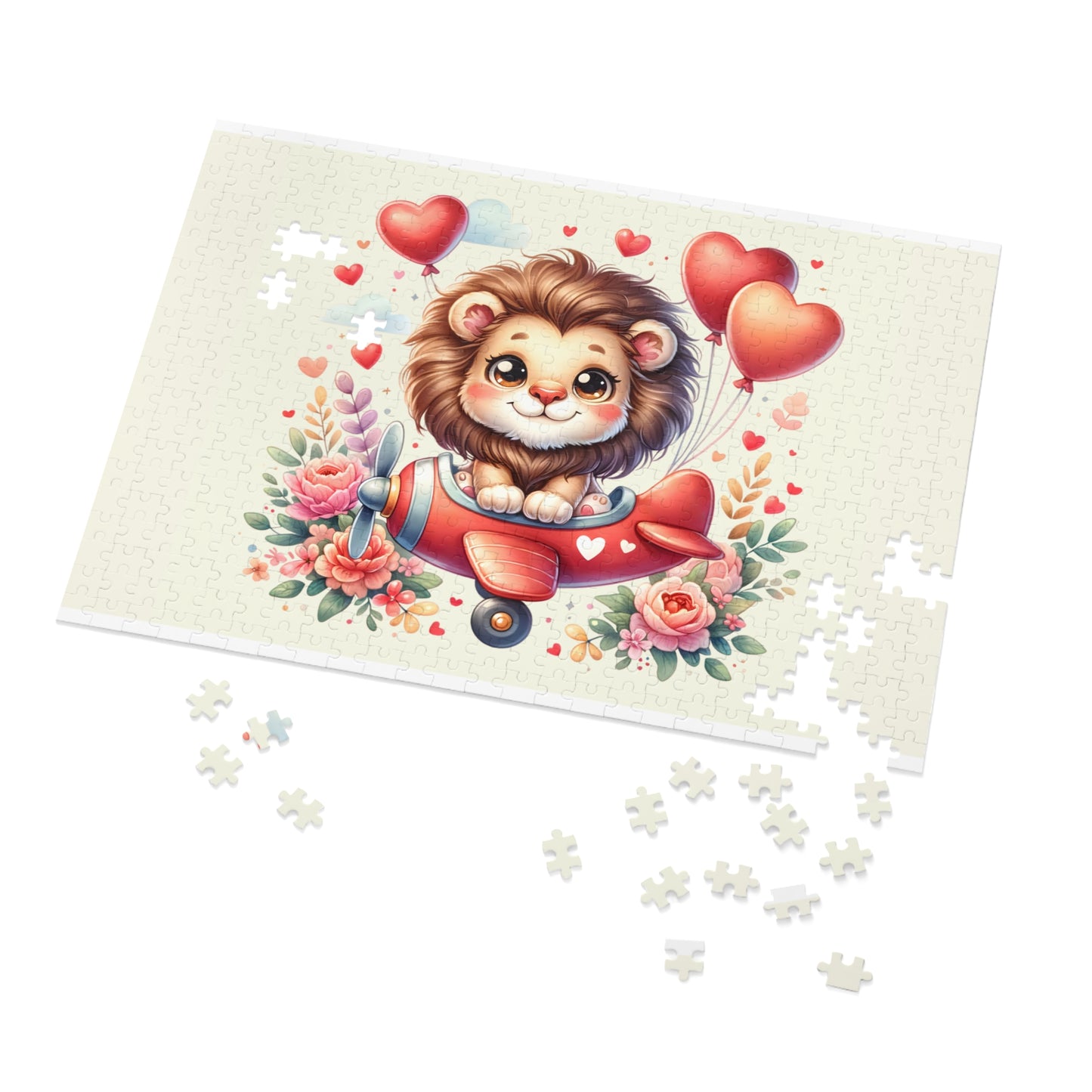 Jigsaw Puzzle, Lion in Plane, Personalised/Non-Personalised (30, 110, 252, 500,1000-Piece)