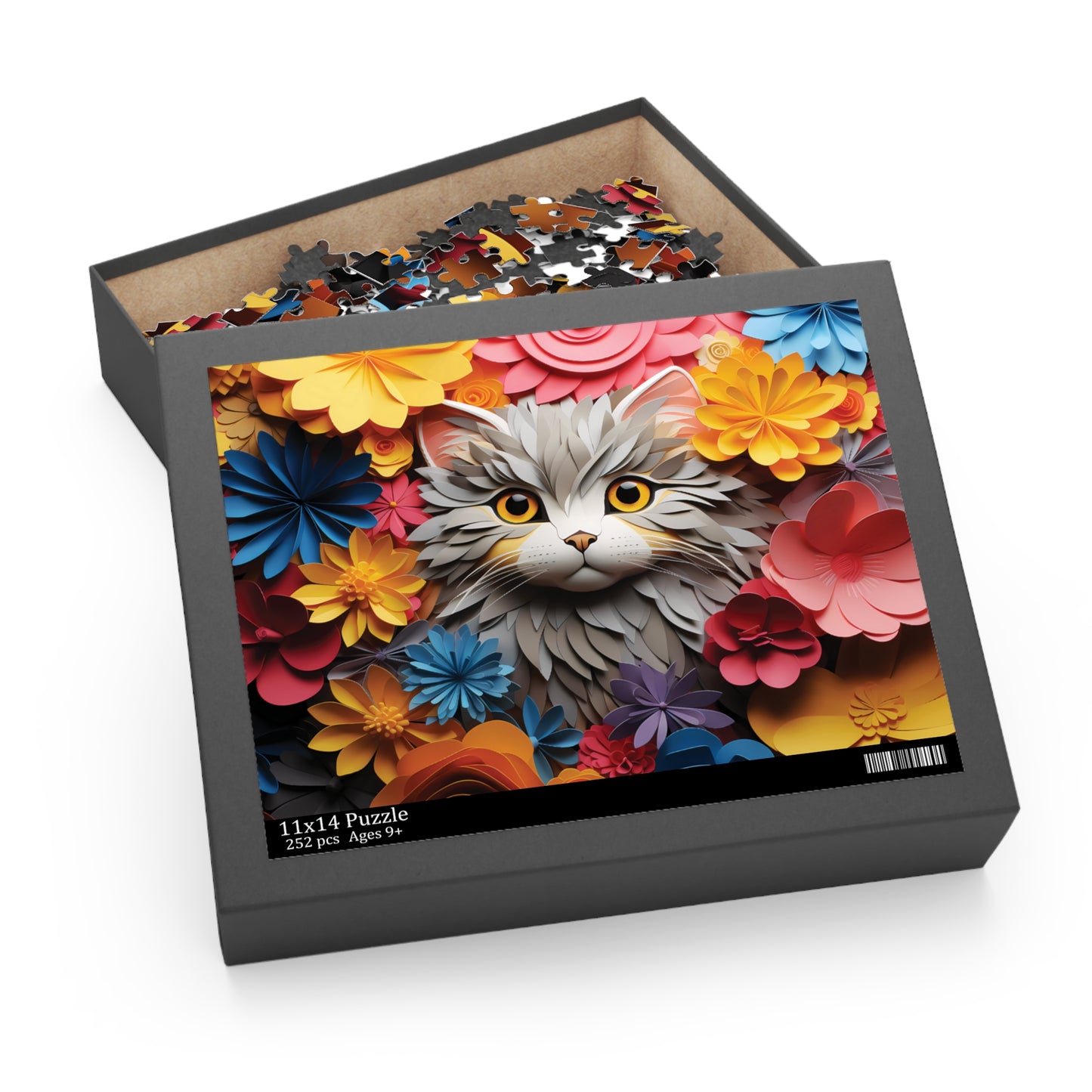 Personalised/Non-Personalised Puzzle, Cat (120, 252, 500-Piece)