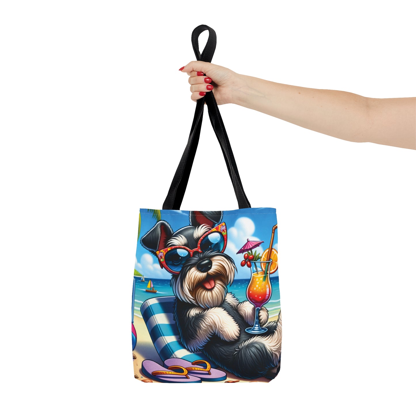 Tote Bag, Dog on Beach, Miniature Schnauzer, Tote bag, awd-1226