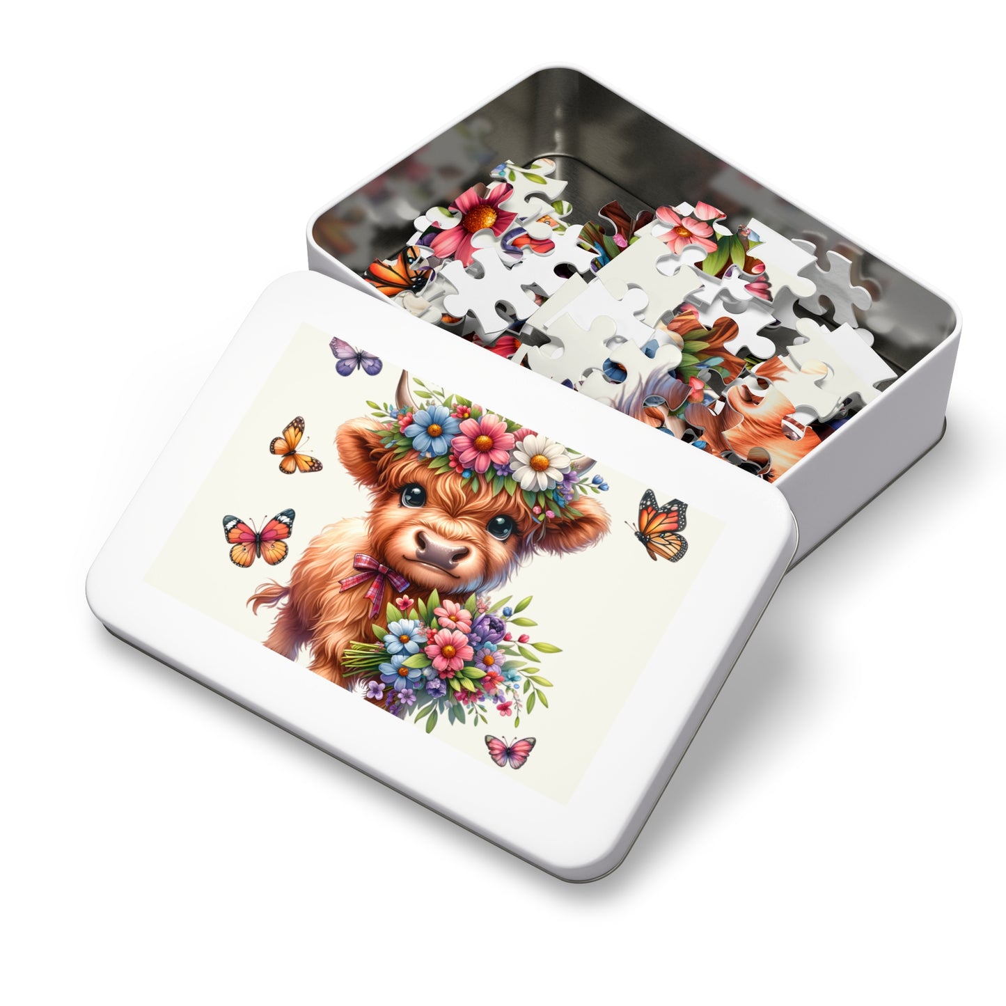 Jigsaw Puzzle, Highland Cow, Personalised/Non-Personalised (30, 110, 252, 500,1000-Piece)