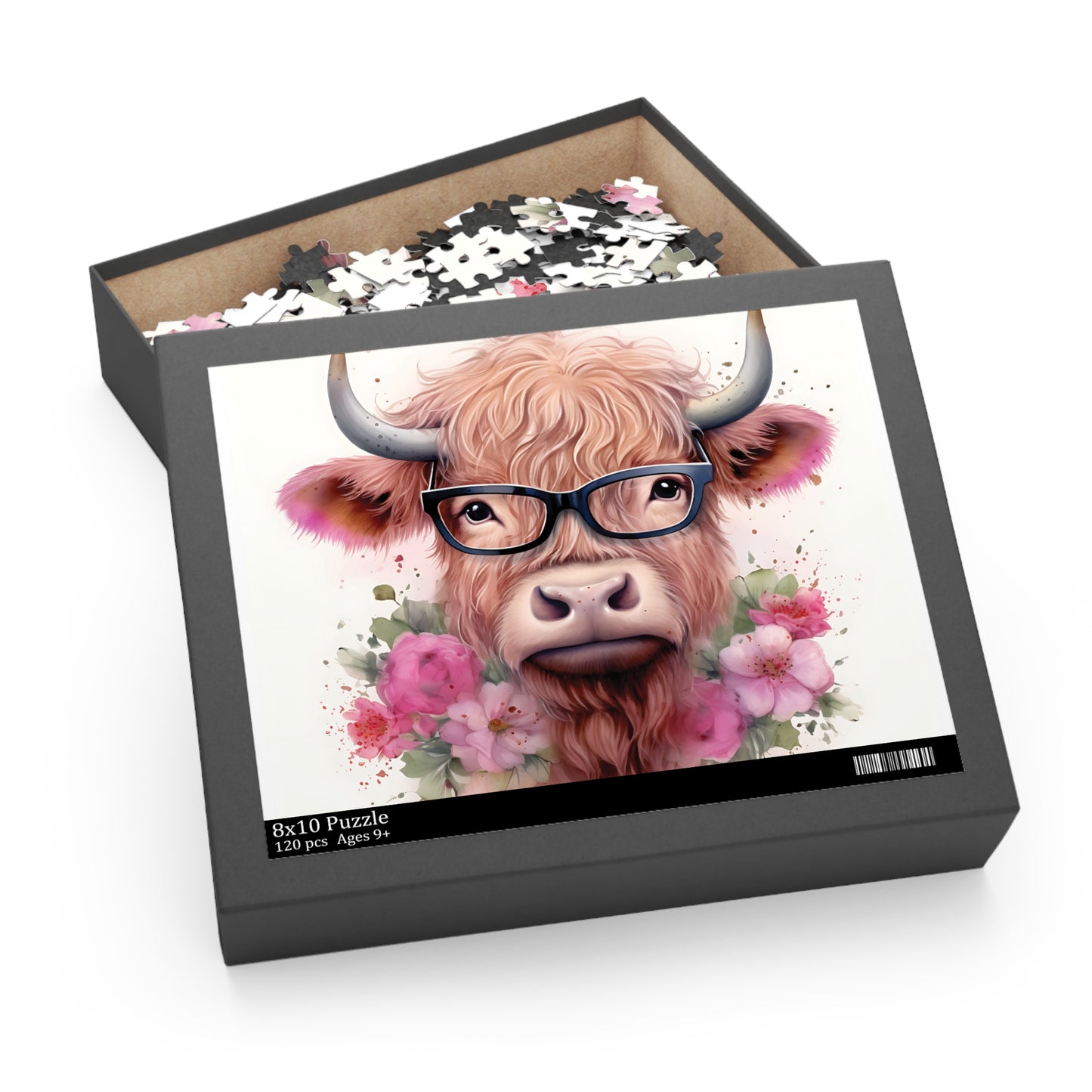 Personalised/Non-Personalised Puzzle, Highland Cow (120, 252, 500-Piece)