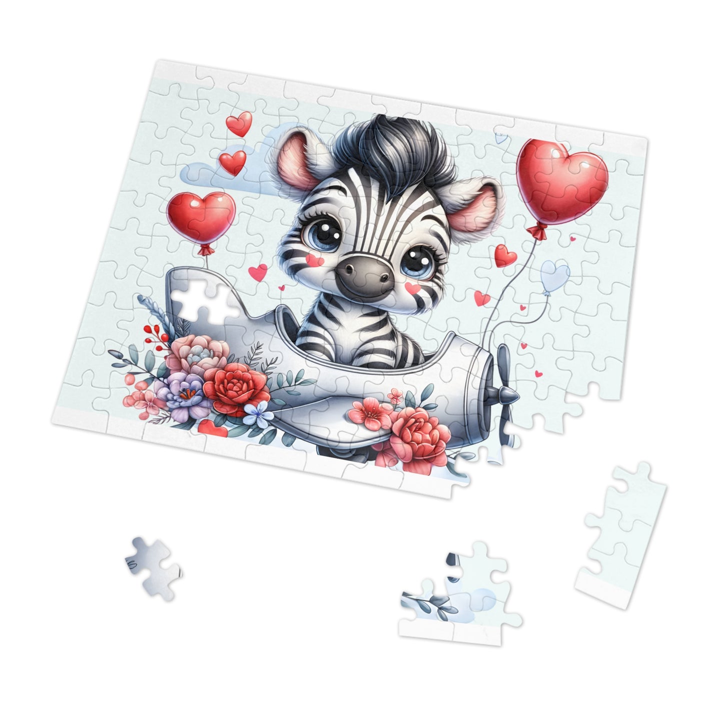 Jigsaw Puzzle, Zebra in Plane, Personalised/Non-Personalised (30, 110, 252, 500,1000-Piece)