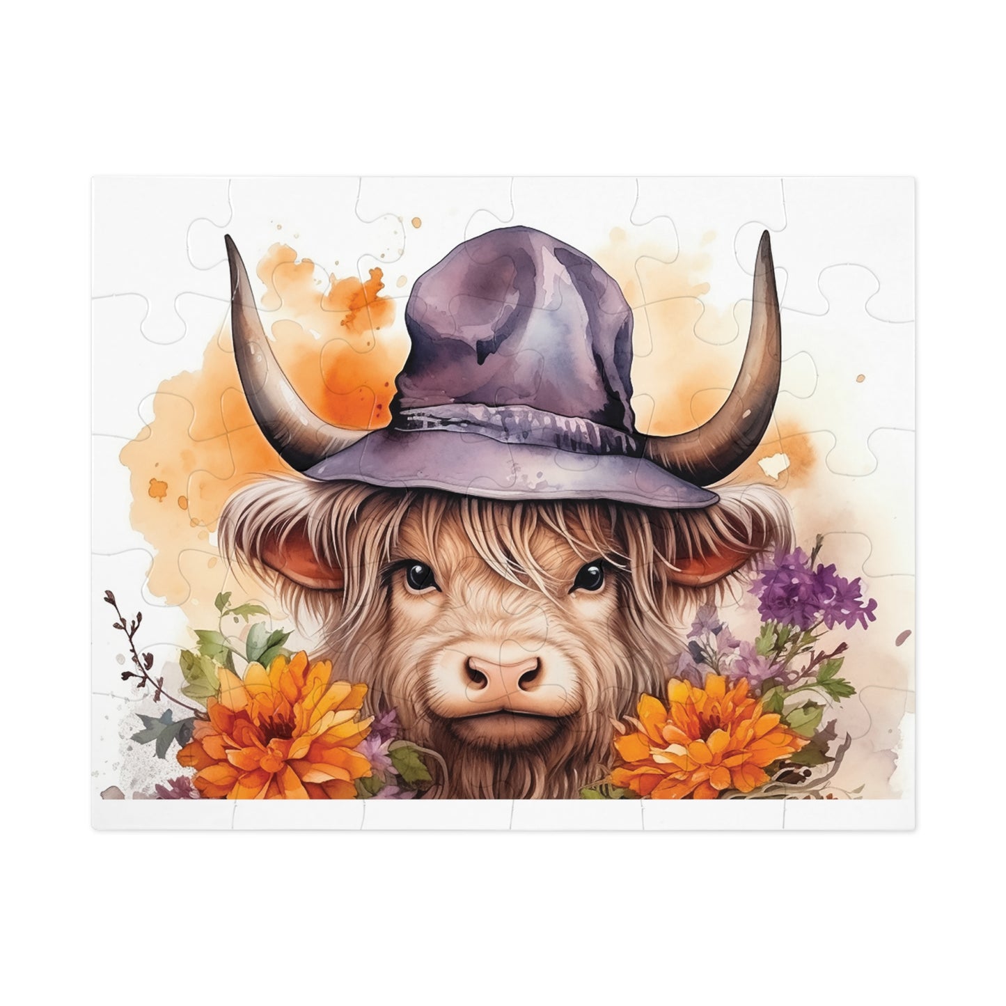 Jigsaw Puzzle, Highland Cow, Personalised/Non-Personalised (30, 110, 252, 500,1000-Piece)