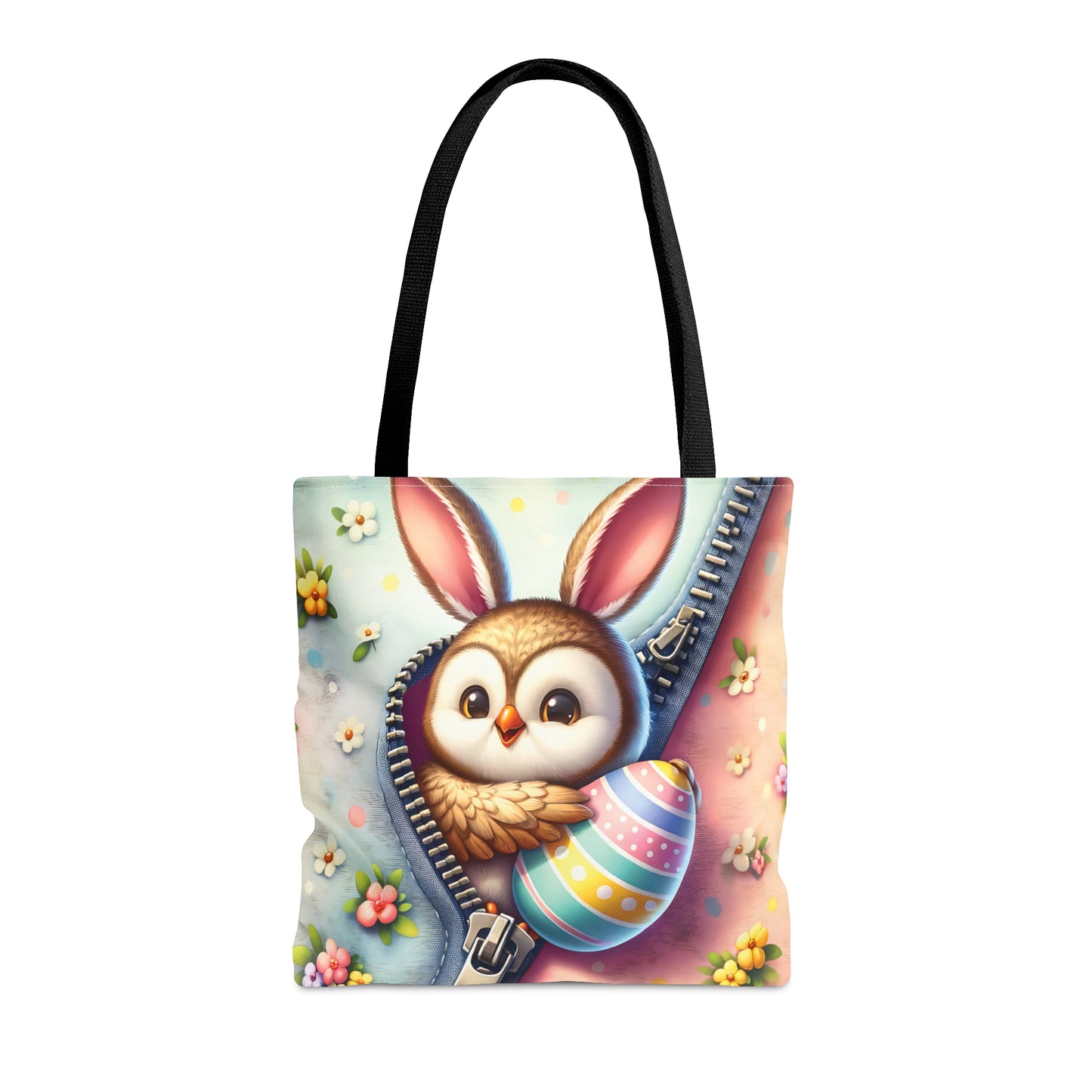 Tote Bag, Easter, Cute Owl with Bunny Ears, Personalised/Non-Personalised Tote bag