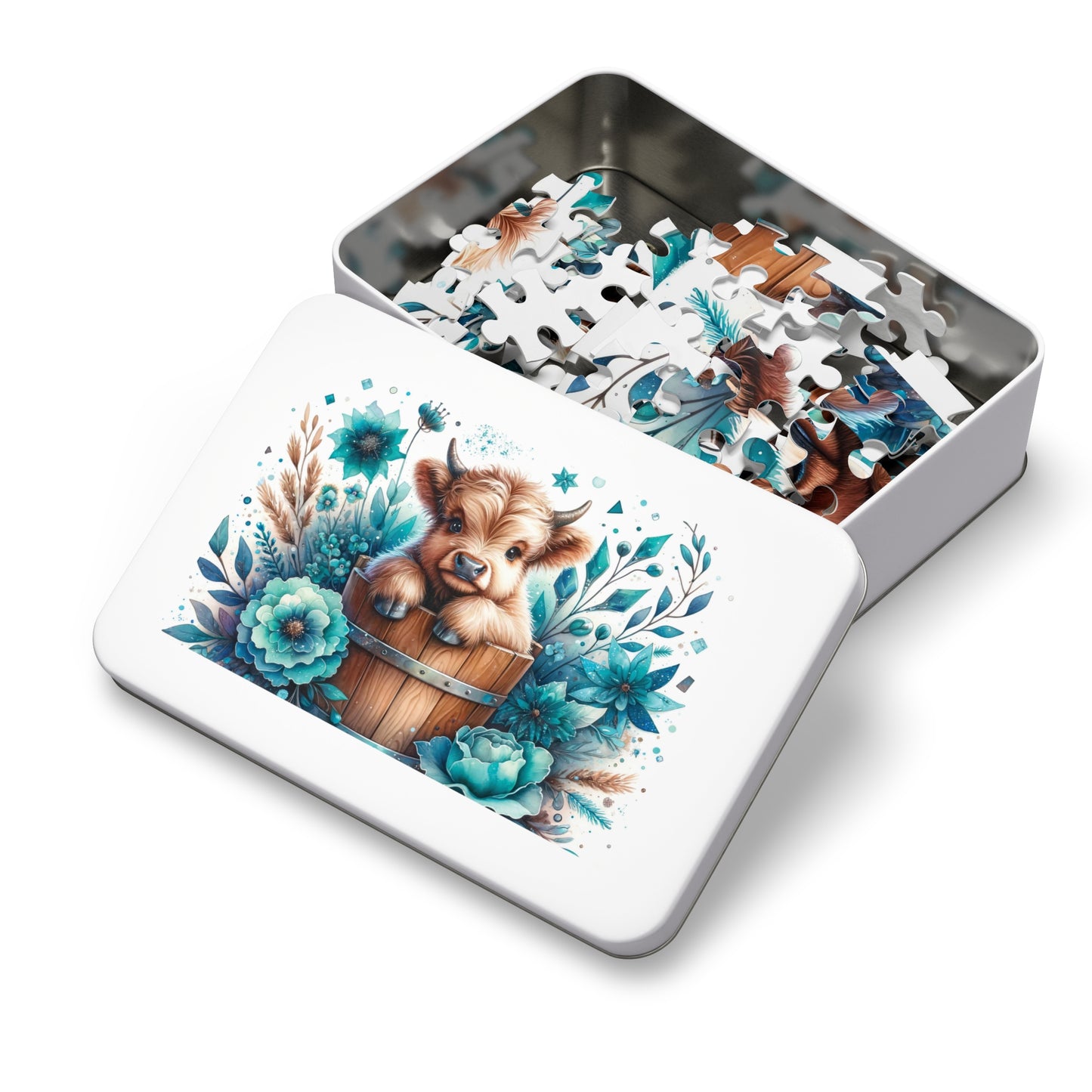 Jigsaw Puzzle, Highland Cow, Personalised/Non-Personalised (30, 110, 252, 500,1000-Piece)