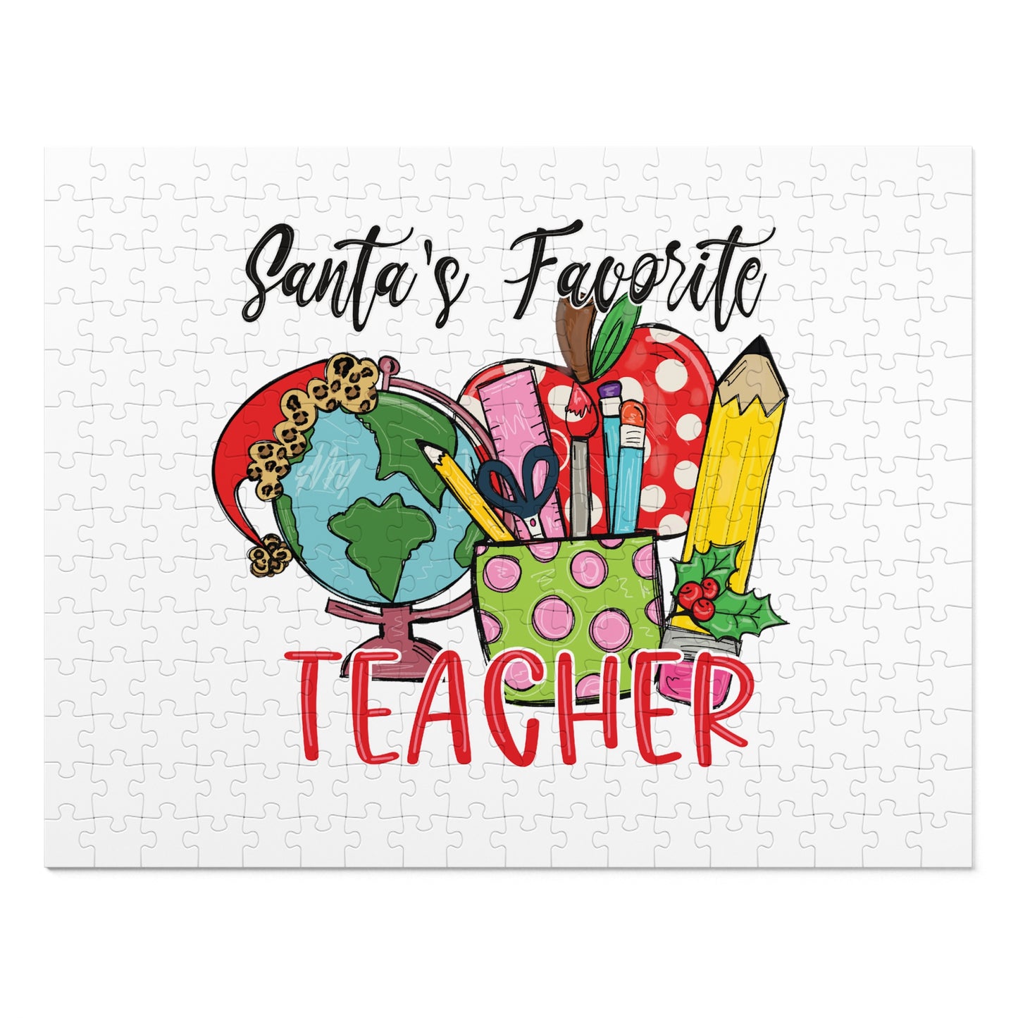 Jigsaw Puzzle, Santa's Favorite Teacher, Personalised/Non-Personalised (30, 110, 252, 500,1000-Piece)