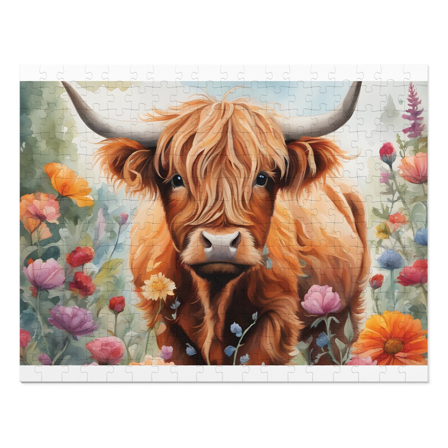 Puzzle, Highland Cow, Personalised/Non-Personalised (30, 110, 252, 500,1000-Piece) awd-642