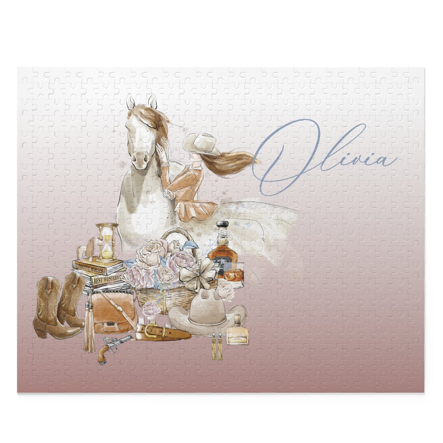 Personalised/Non-Personalised Puzzle, Just a Girl Who Loves Horses (120, 252, 500-Piece)