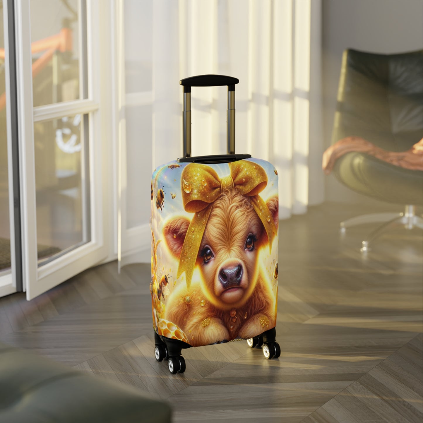 Luggage Cover, Highland Cow, Bees and Honey, awd-1409