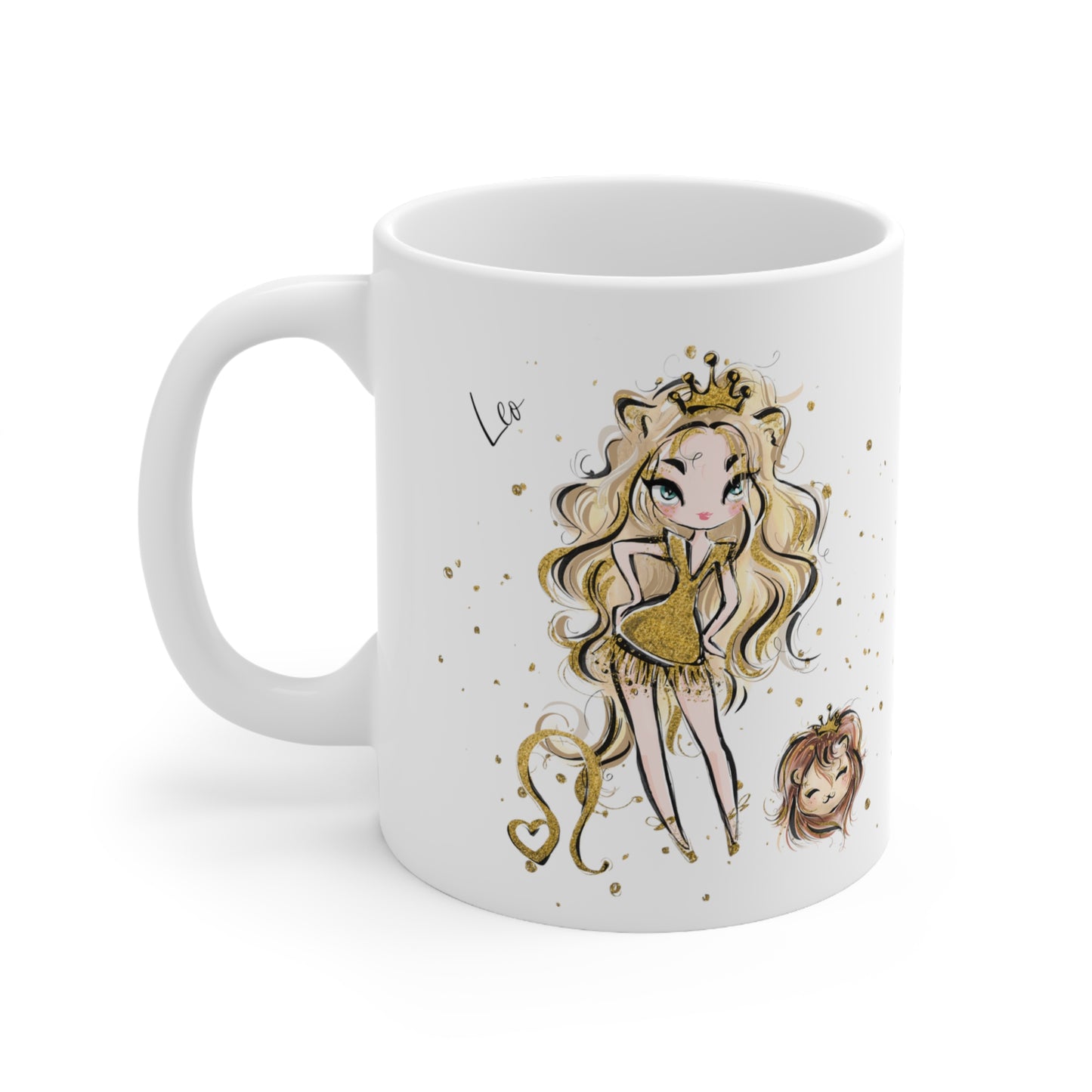 Personalised/Non Personalised Zodiac Sign, Leo, Ceramic Mug 11oz