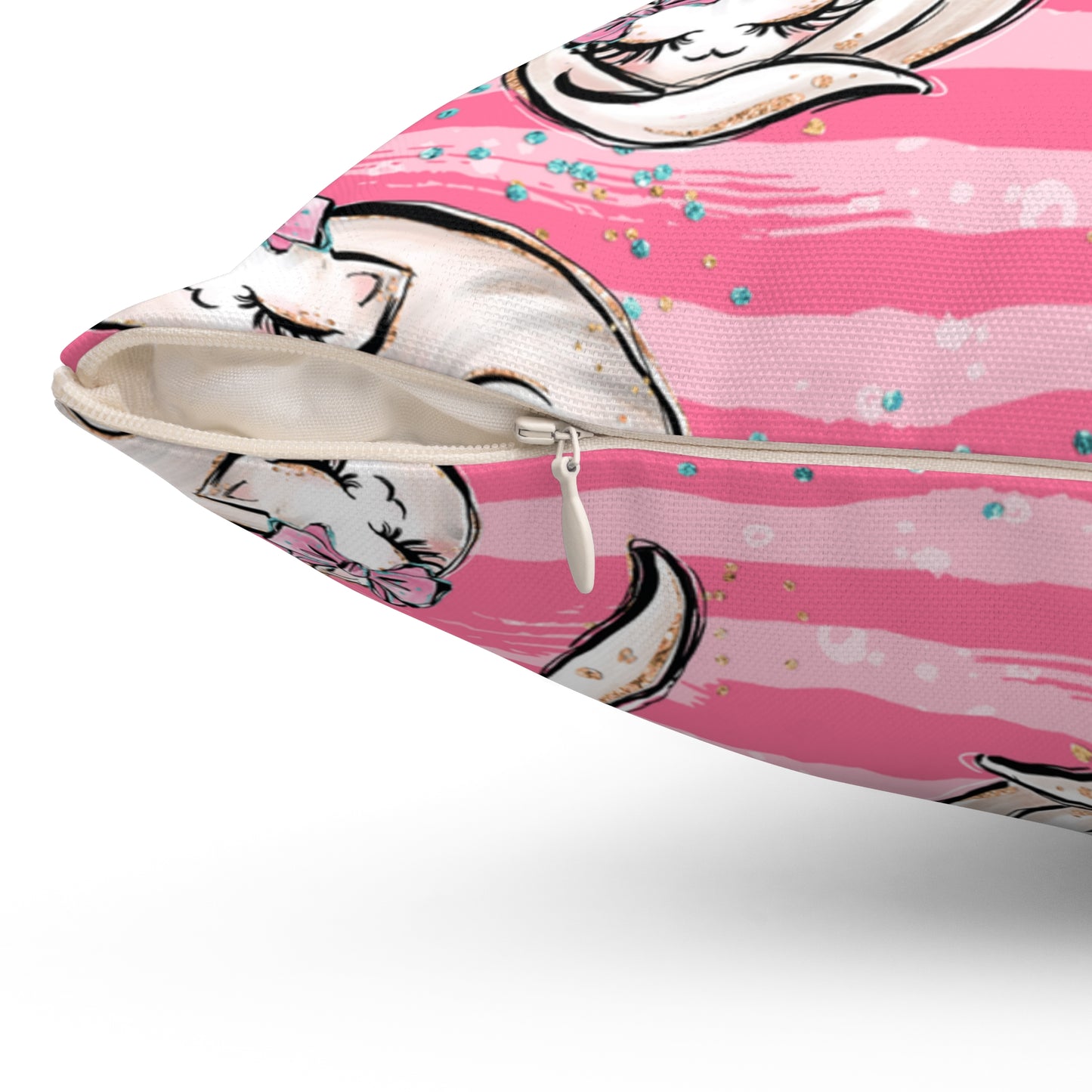 Spun Polyester Square Pillow, Cats Cushion