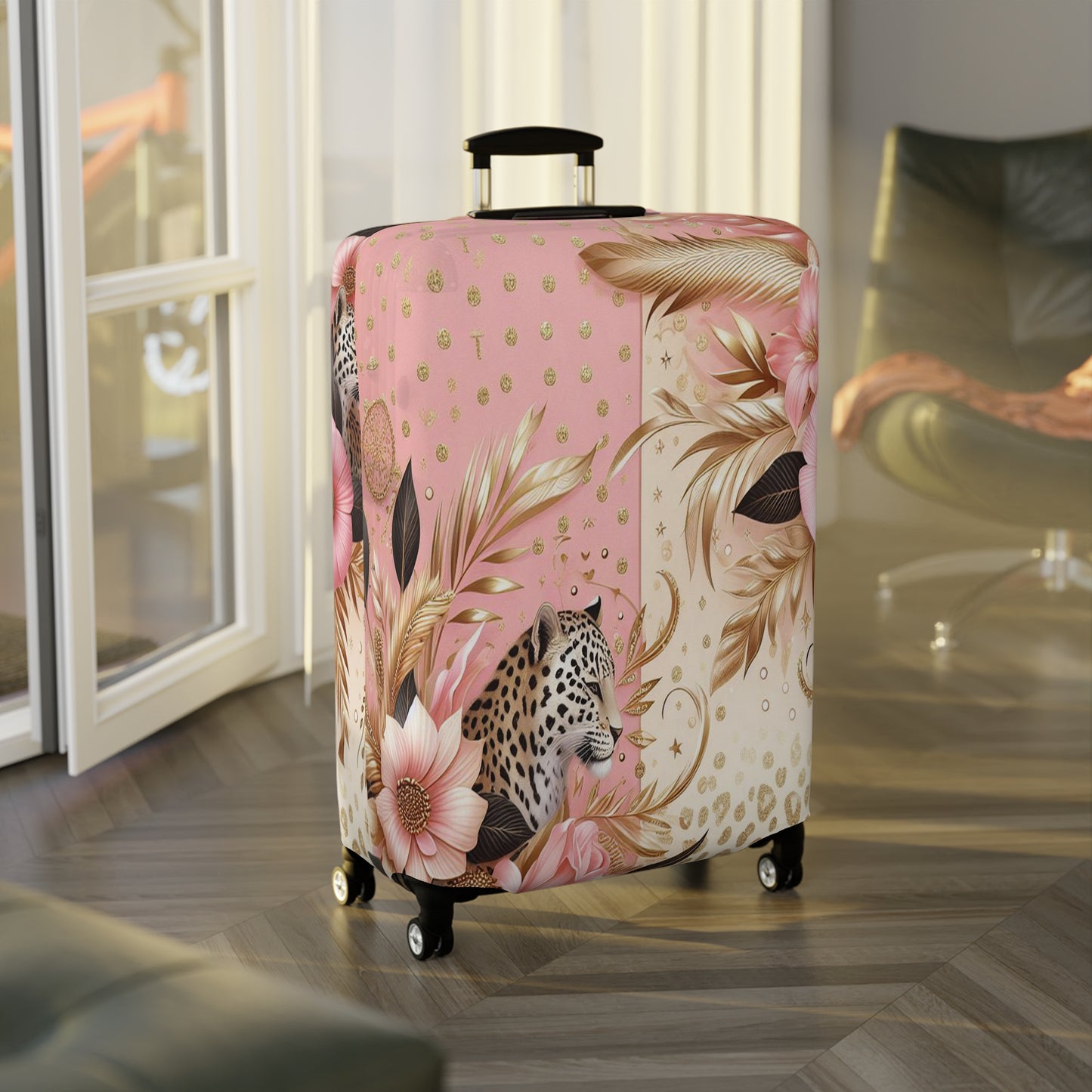 Luggage Cover, Floral Leopard, awd-3079