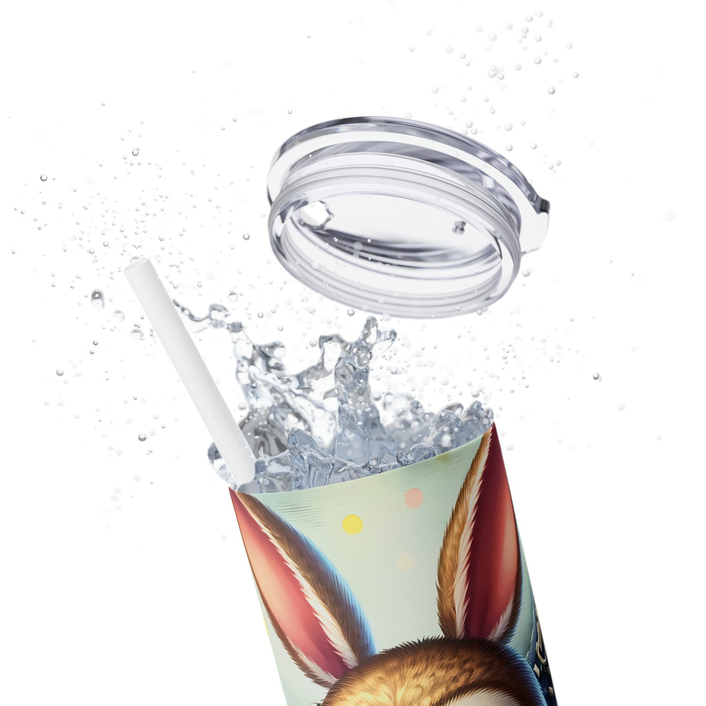 Skinny Tumbler with Straw, 20oz, Easter, Owl, awd-1303