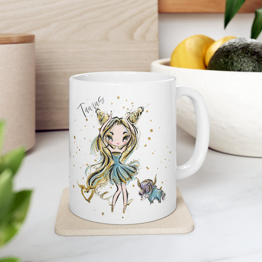 Zodiac Sign, Taurus, Ceramic Mug 11oz