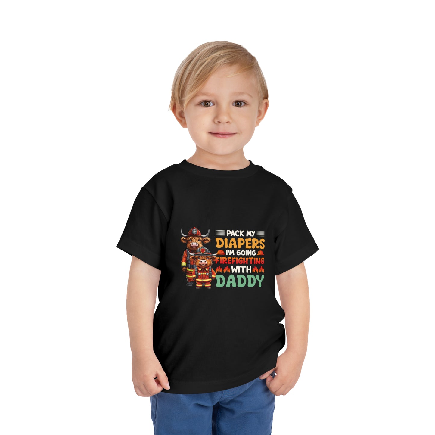 Highlander Firefighter Shirt, Pack my diapers, I am going firefighting with Daddy Shirt, Kids Shirt, Baby Shirt, Baby bodysuit