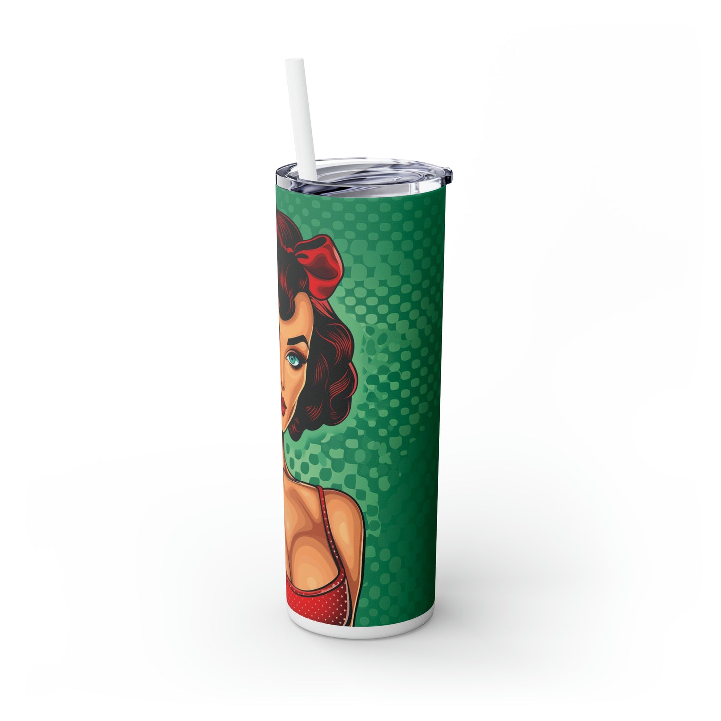 Skinny Tumbler with Straw, 20oz, Pop Art