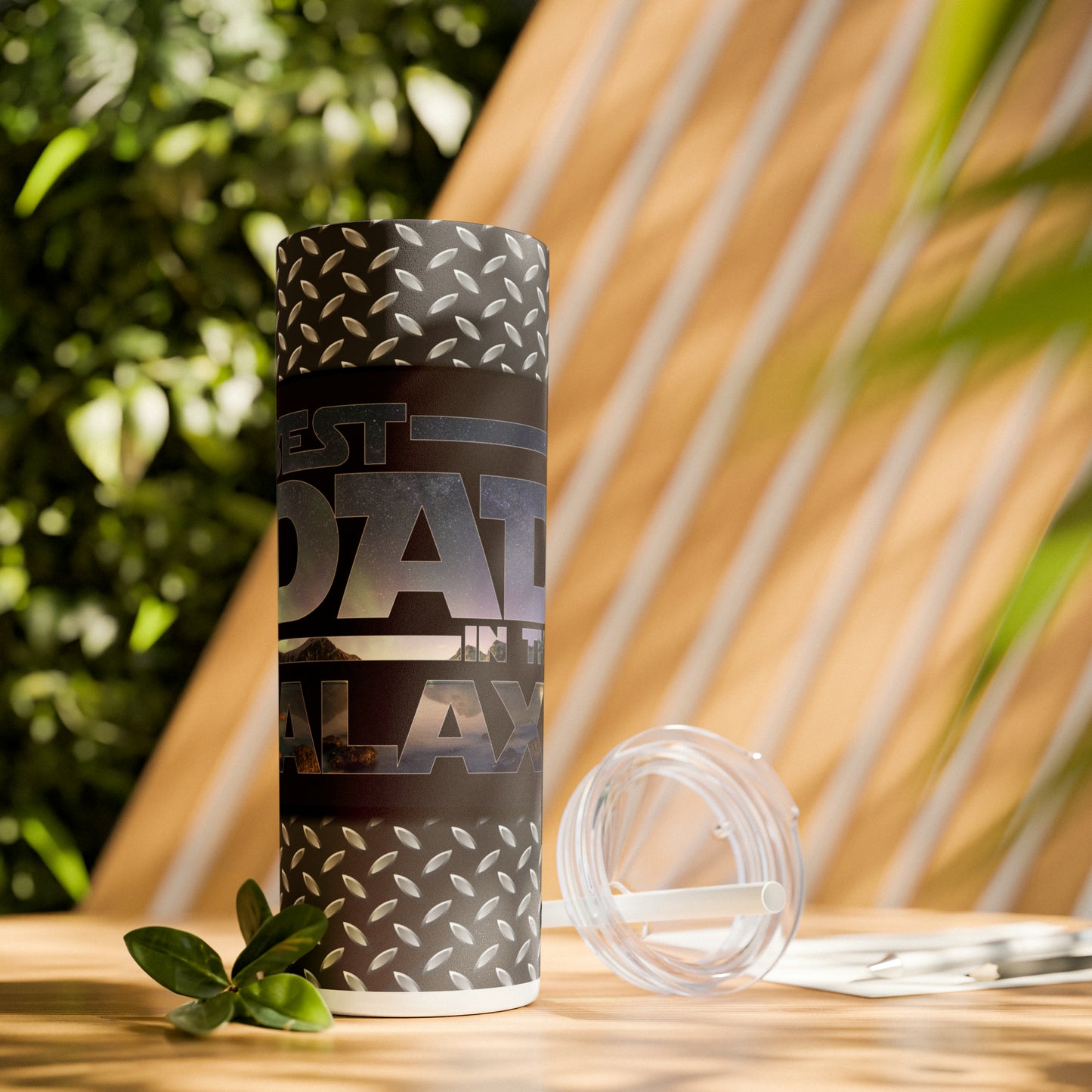 Skinny Tumbler with Straw, 20oz, Best Dad in the Galaxy, awd-1373