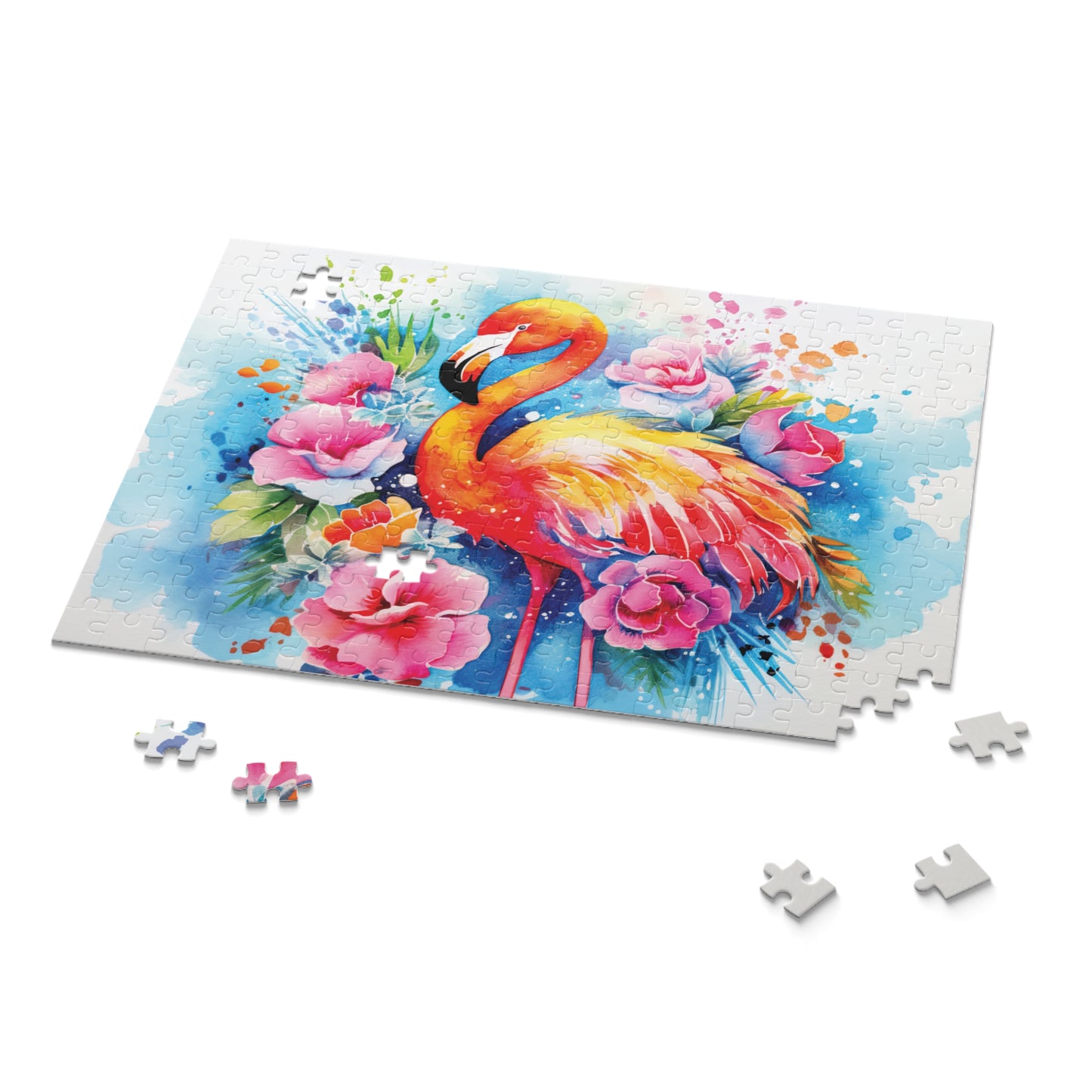 Personalised/Non-Personalised Puzzle, Flamingo (120, 252, 500-Piece)