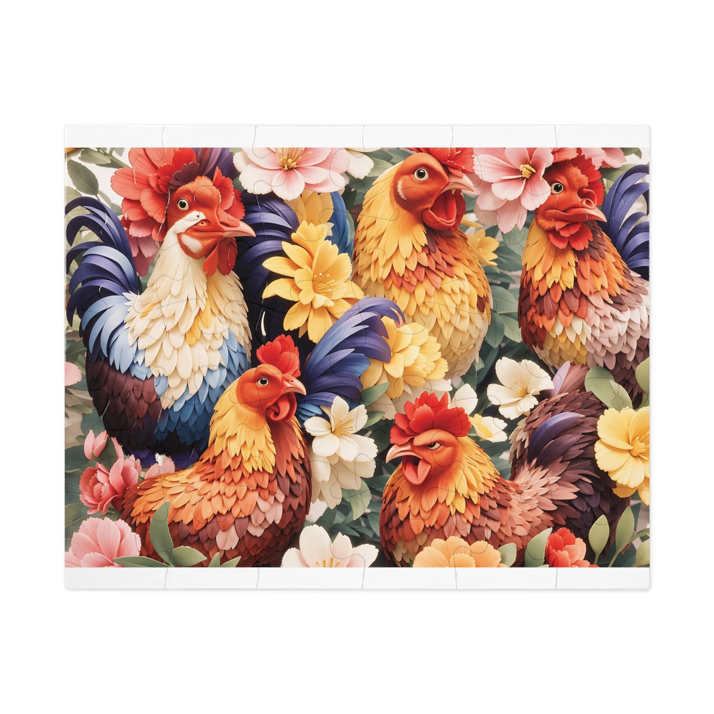 Jigsaw Puzzle, Chickens/Rooster, Personalised/Non-Personalised (30, 110, 252, 500,1000-Piece)