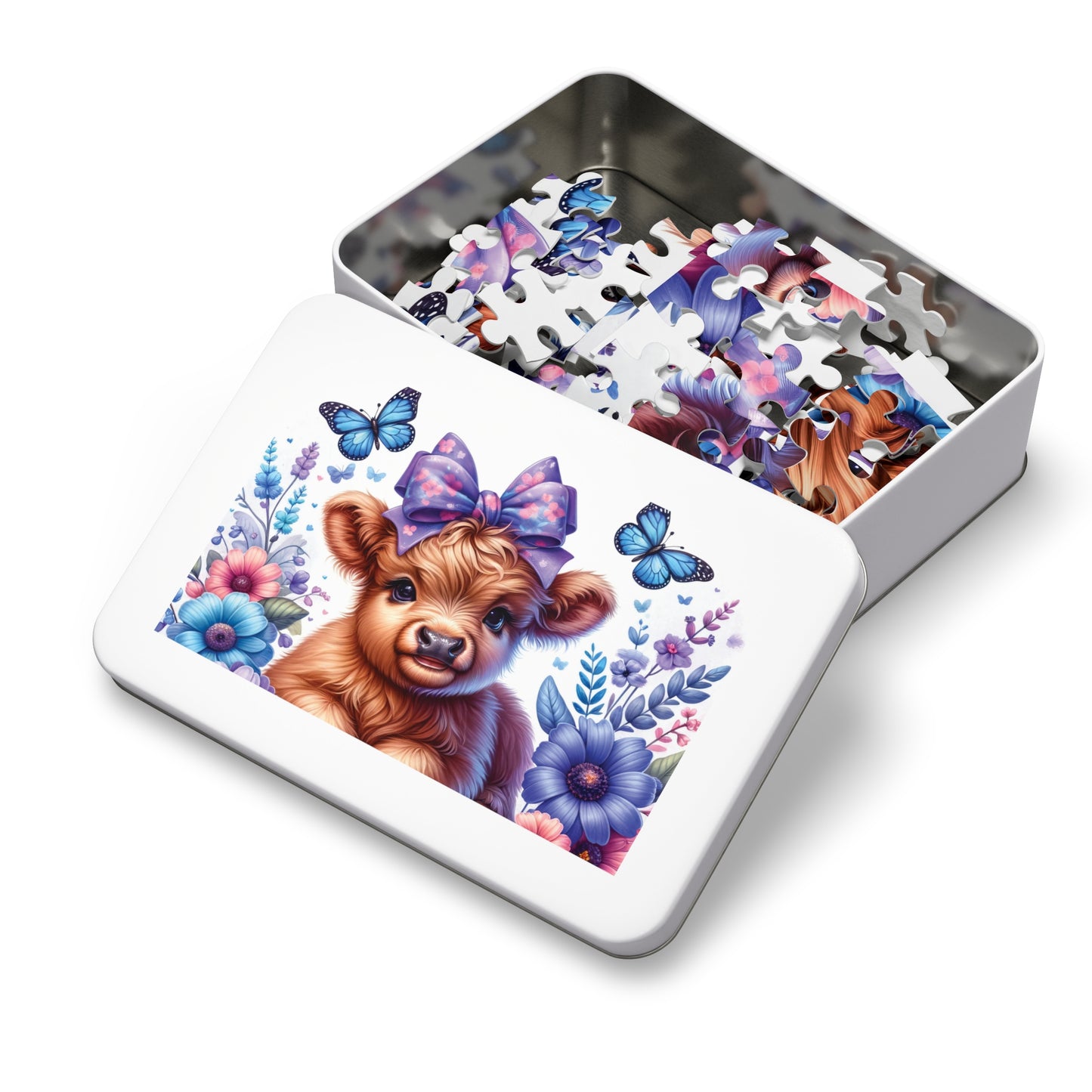 Jigsaw Puzzle, Highland Cow, Personalised/Non-Personalised (30, 110, 252, 500,1000-Piece)