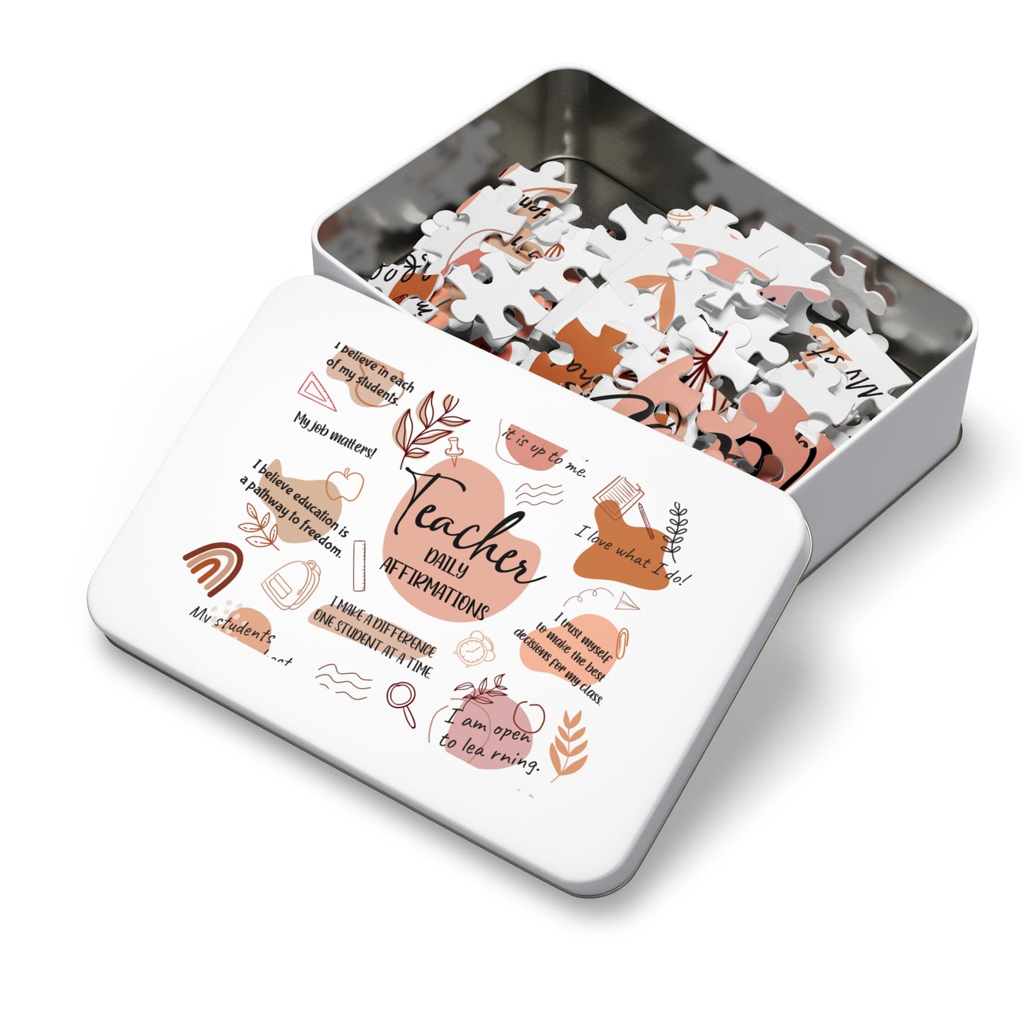 Jigsaw Puzzle in Tin, Affirmations, Teacher, Personalised/Non-Personalised, awd-502 (30, 110, 252, 500,1000-Piece)